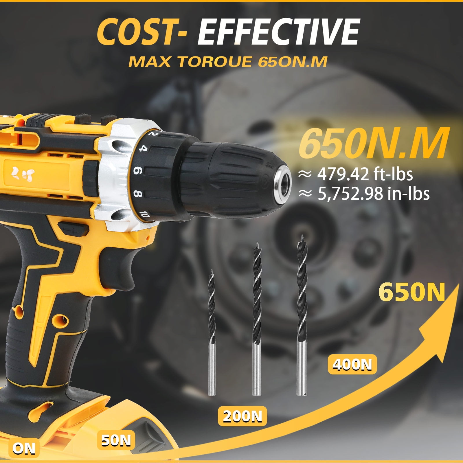 CATGOOD 21V Electric Power Drill and Tool Set (Yellow, 120-Piece Set) er2yg