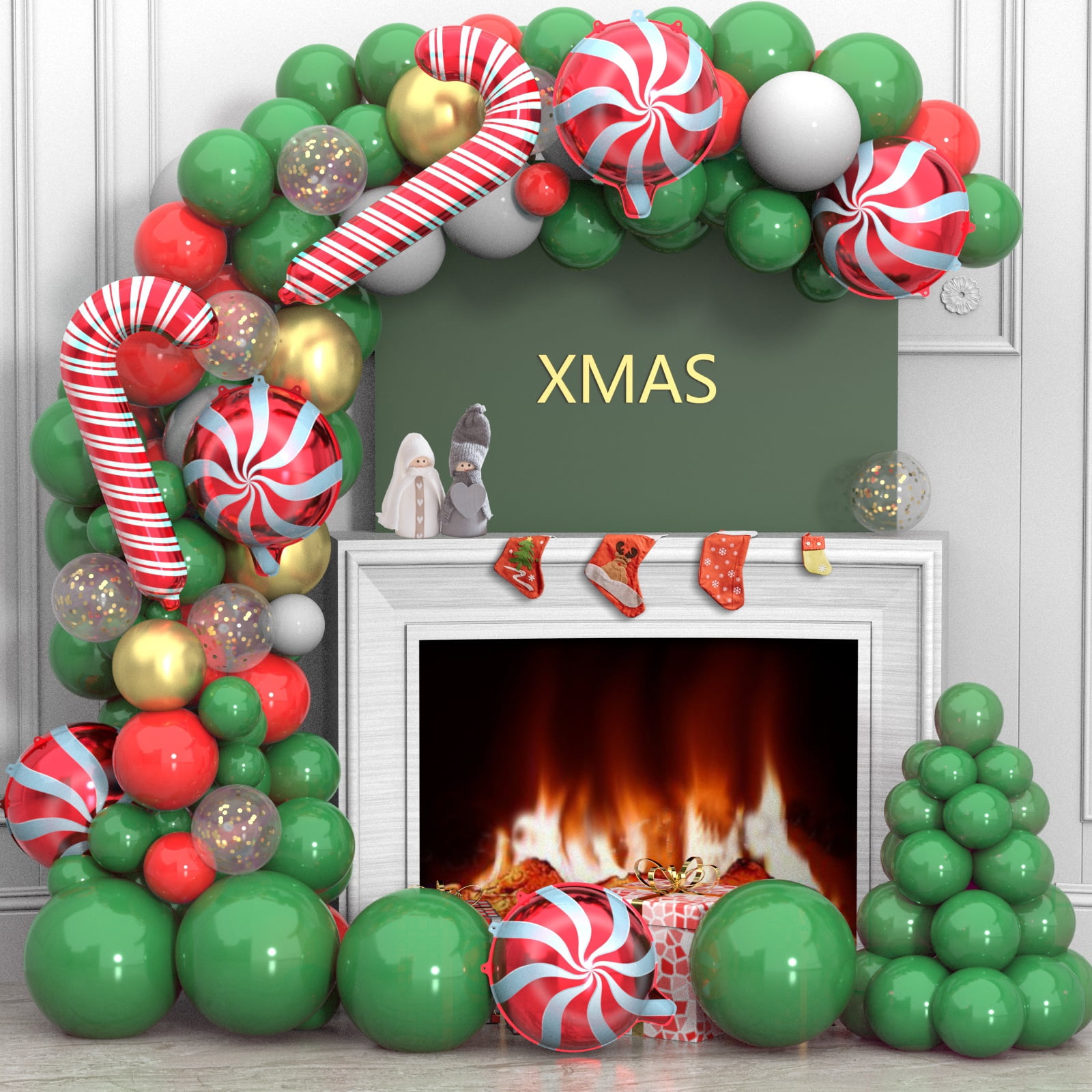 MELORDY Christmas Balloon Garland Arch Kit, Festive Holiday Party Decorations (152 Piece Set) jyghd