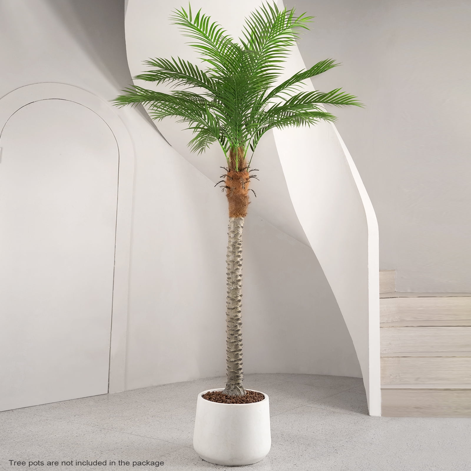 Olivivi Artificial Palm Tree, Lifelike Silk Plant for Home and Office Decor (Green, 7 ft, 2 Pack) 3z2l5
