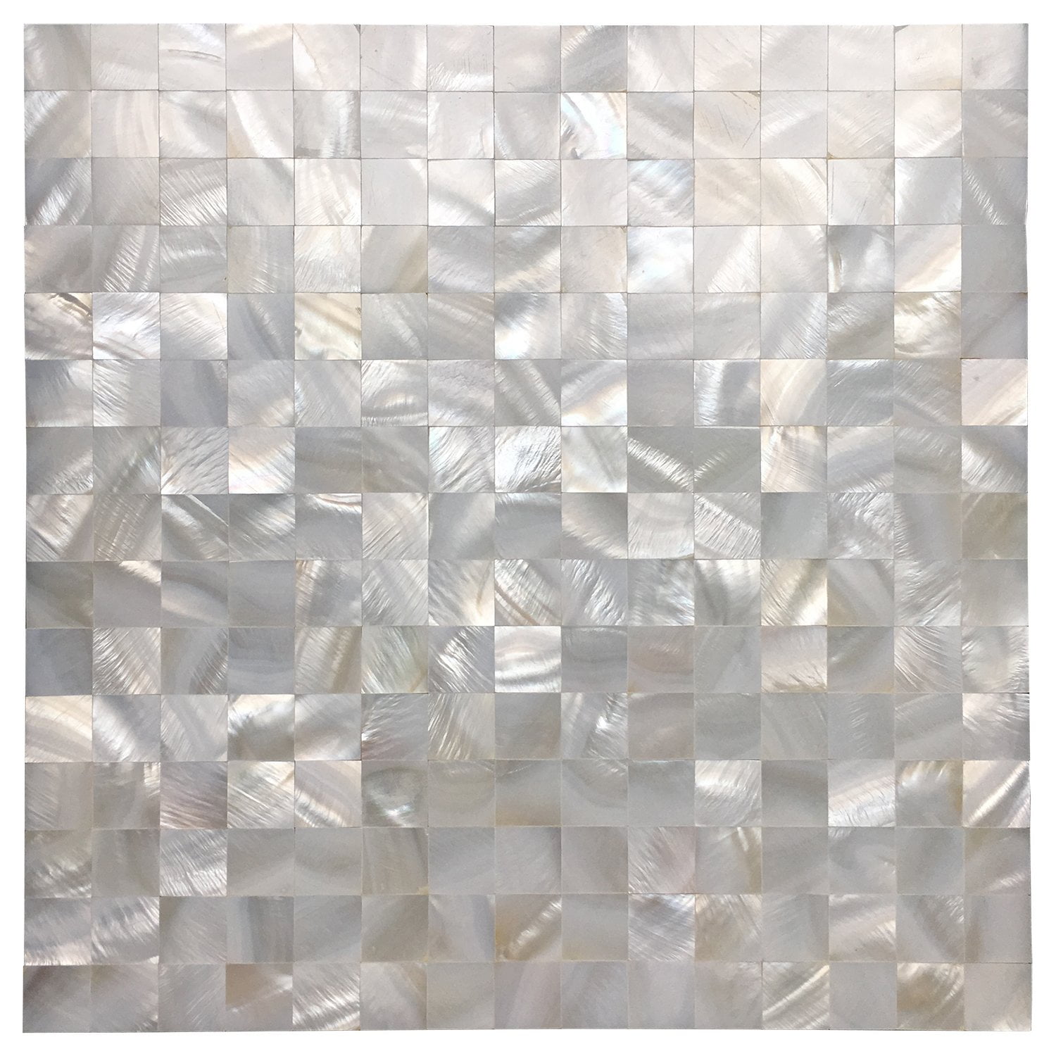 Art3d Peel and Stick Mother of Pearl Mosaic Tile, Seamless Square Wall Decor (White, 12 in. x 12 in., 6-Pack) eg4gv