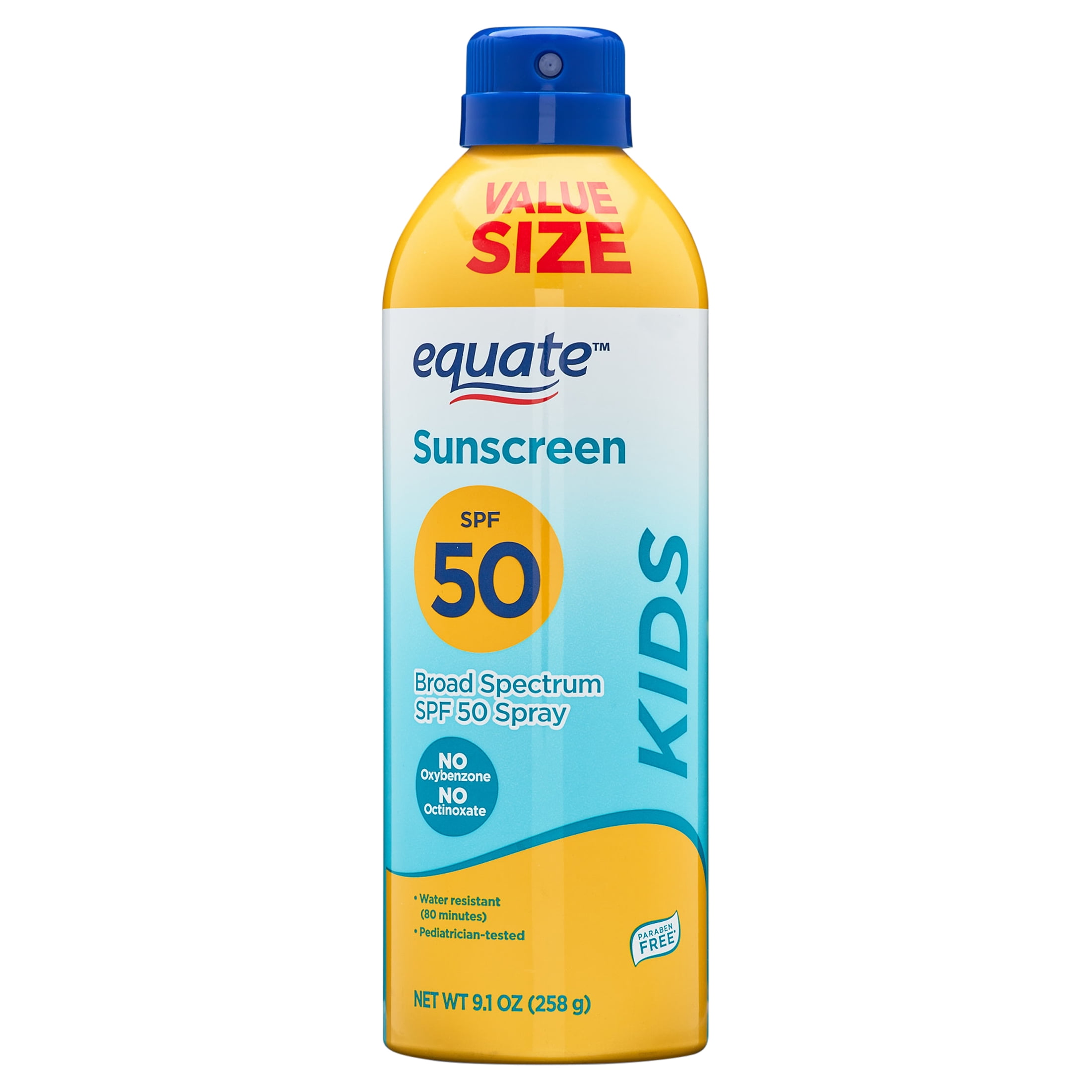 Equate Kids Sunscreen Spray, Broad Spectrum SPF 50, Water Resistant Protection (9.1 oz) y55yu