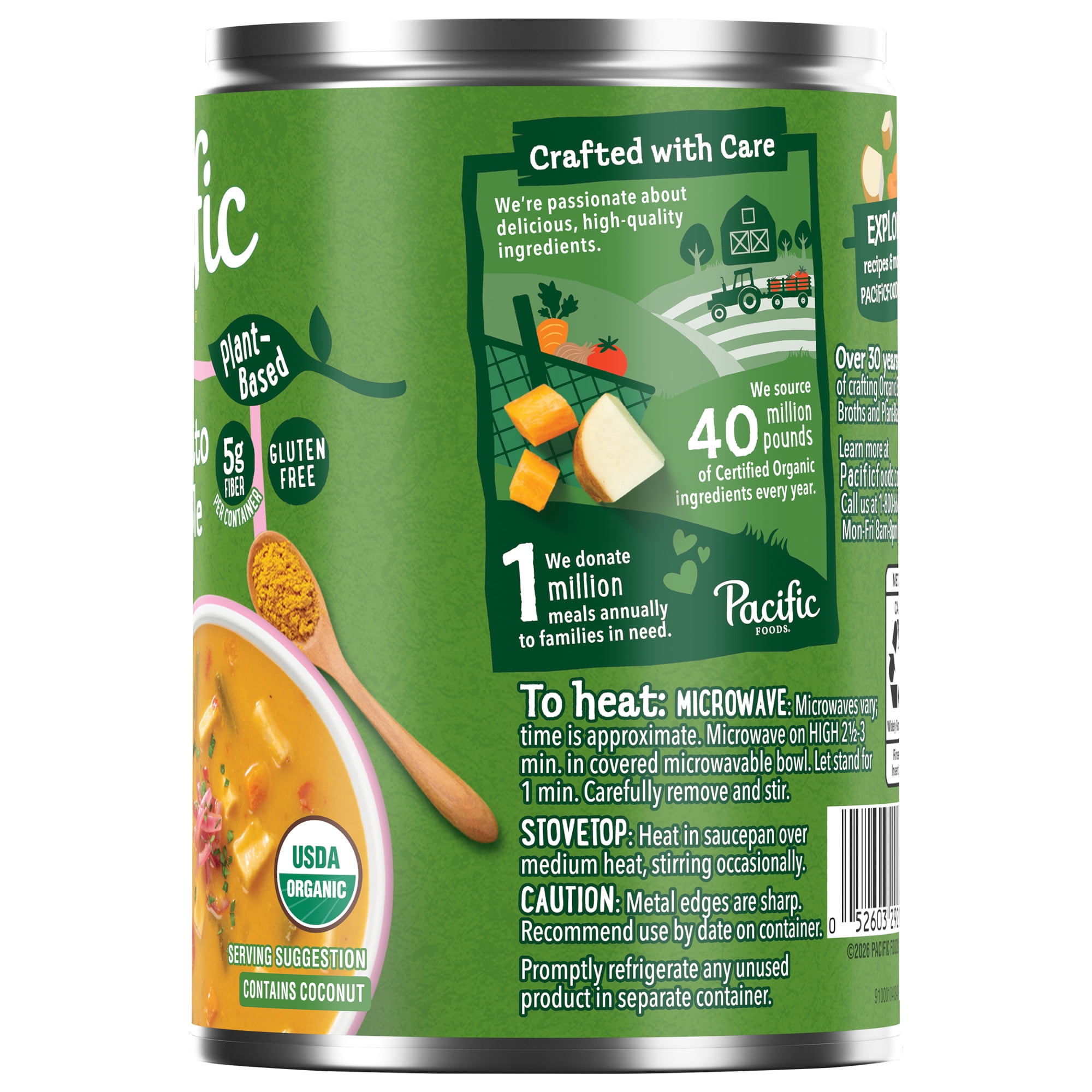 Pacific Foods Organic Curry Potato and Vegetable Soup, Plant-Based Vegan Meal (12 Pack, 16.3 oz) twsvm