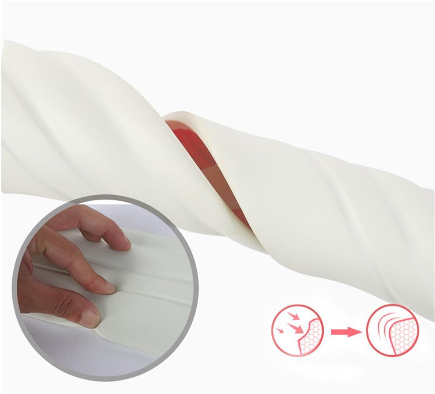 Bexikou Flexible Baseboard Trim, Self-Adhesive Wall Molding for Floor and Corner Protection (White, 16.4 ft x 4.9 in) 8k2hb