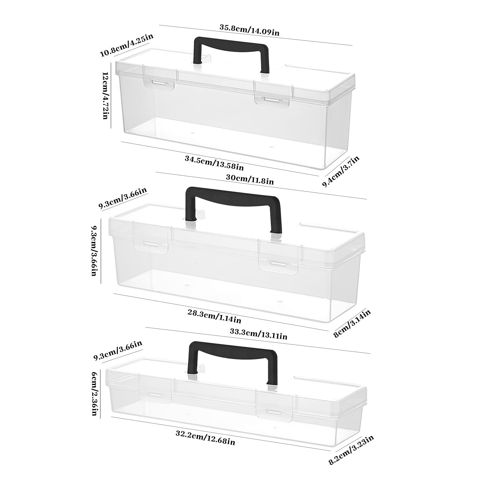 FMLIFOU Plastic Tool Box Organizer with Lids and Handle, Portable Clear Storage Case for Hardware, Screws, Jewelry, and Craft Supplies (11 in x 7 in x 2 in) 5ypmt - Image 4