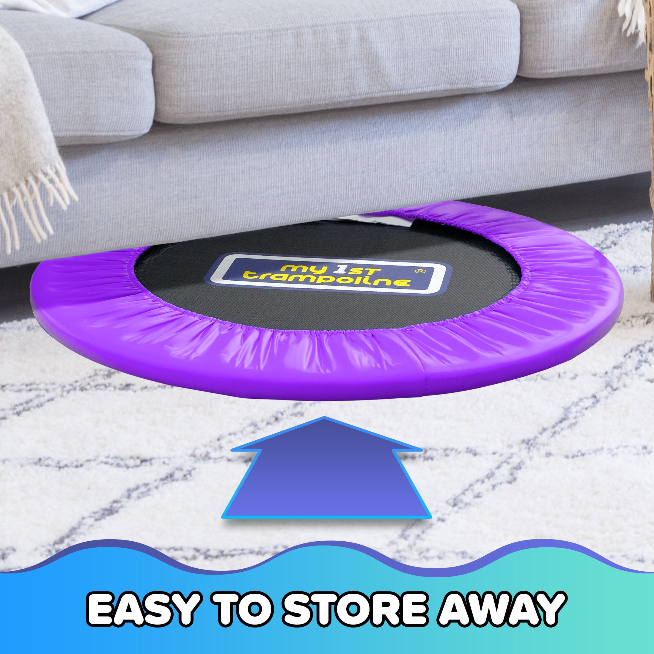 Bounce Pro My 1st Trampoline Indoor Outdoor Mini Rebounder with Padded Cover (Purple, 36 in) hkup4