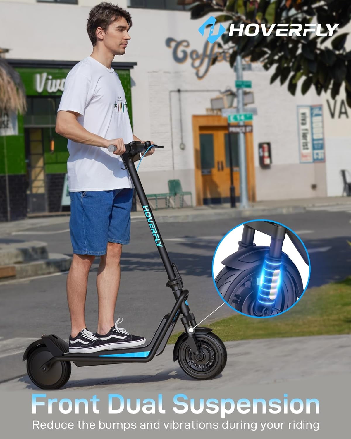 HOVERFLY Adult Electric Scooter, Foldable Commuter with 500W Motor, 25 Mile Range, 20 MPH Speed, 10 in Anti-Flat Tires (Black) ks41s