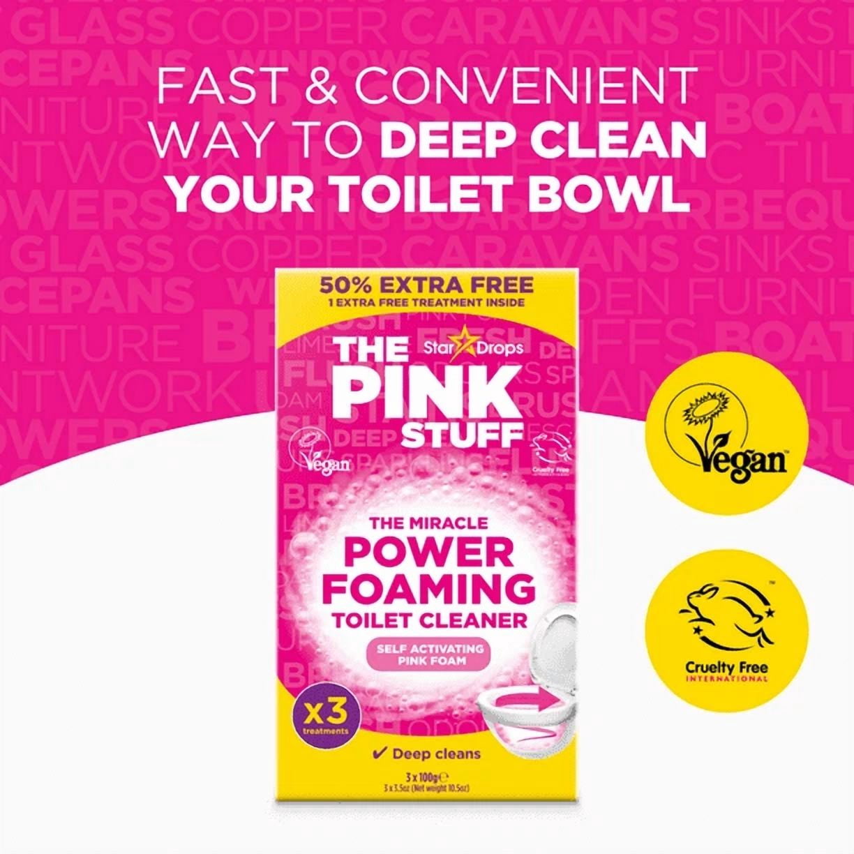 RUGED The Pink Stuff Foaming Toilet Cleaner, Heavy-Duty Stain Remover for Bathroom Maintenance (Pink, 10.5 oz) fa9x5
