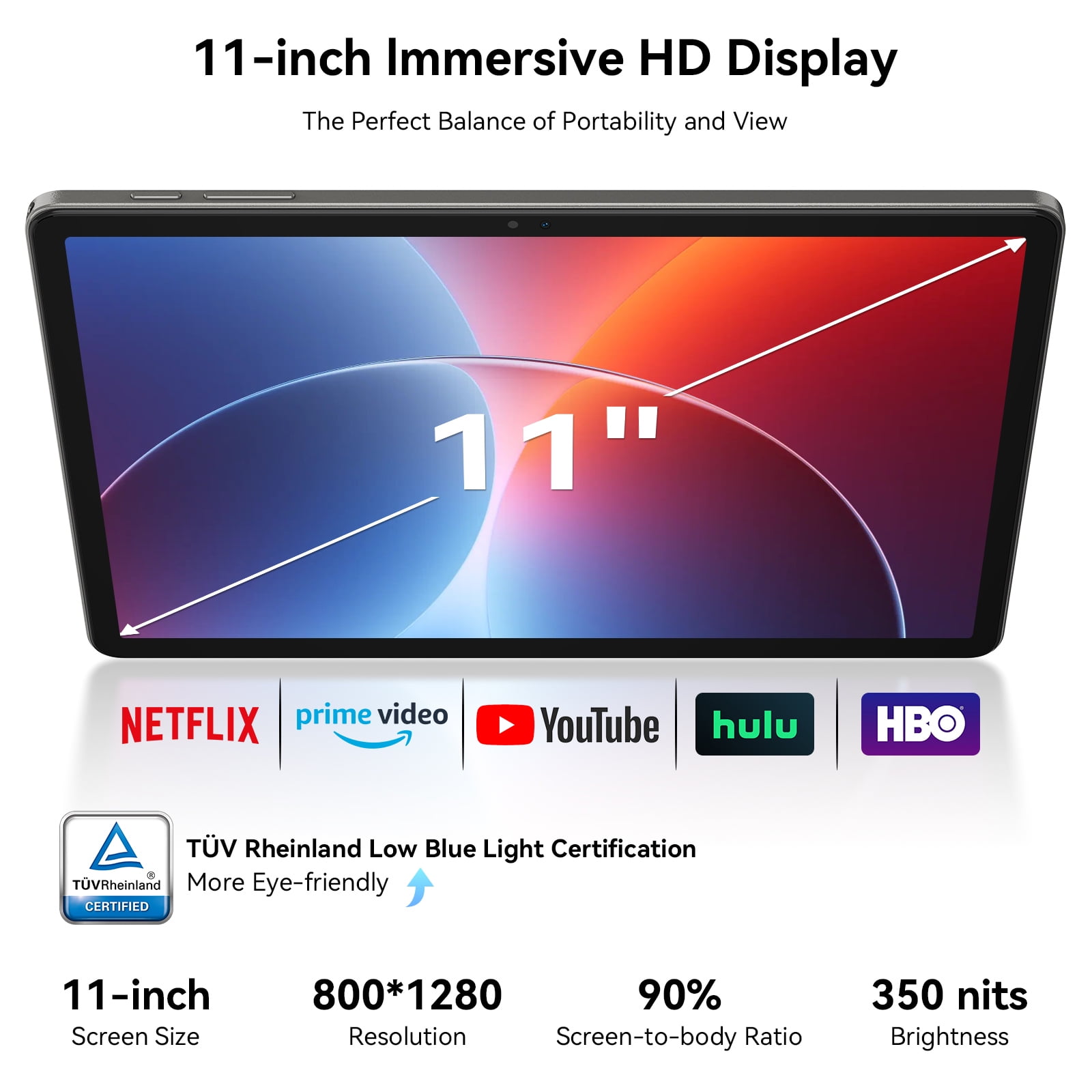 TABWEE Android 16 AI Tablet (11 in, 24GB RAM, 128GB ROM, Grey) 9c3xz