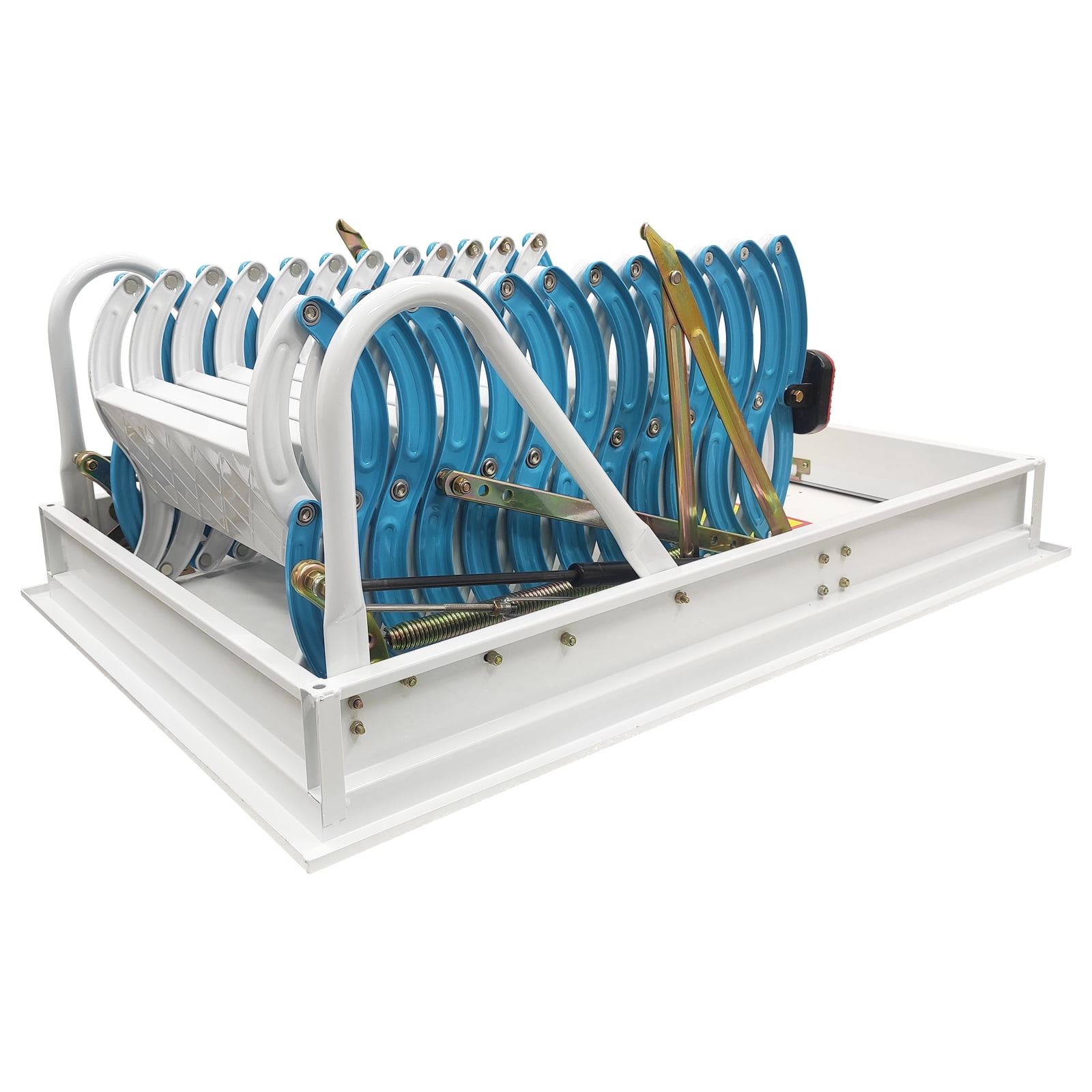 Banfluxion Attic Pull Down Ceiling Ladder, Heavy-Duty Folding Loft Stairs with 12 Steps (Blue, 9.84 ft) nb02c