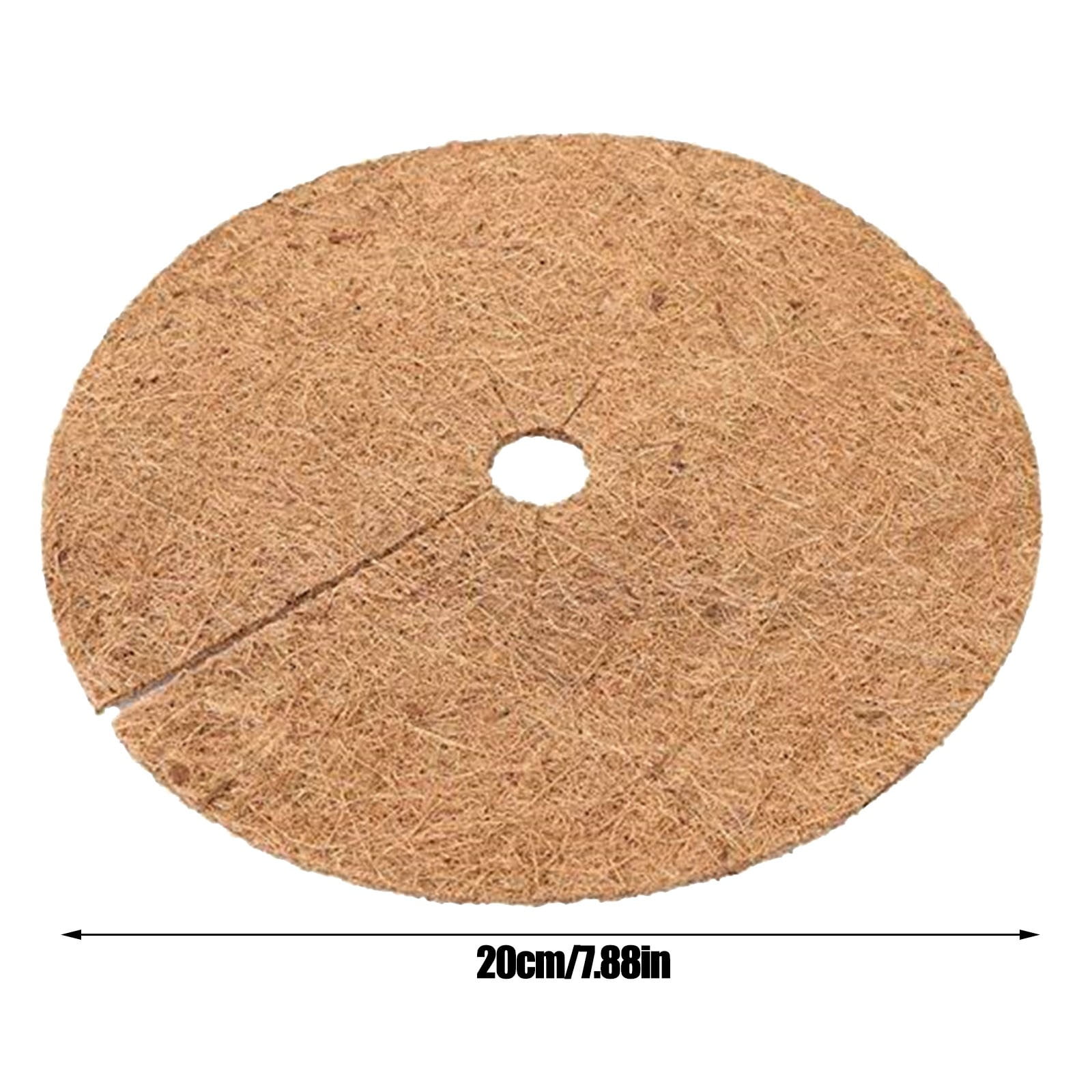 NANDIYNZHI Natural Coconut Fiber Mulch Ring for Plant Pots, Weed Barrier and Moisture Retention (6 Pack, 7.9 in) u492d