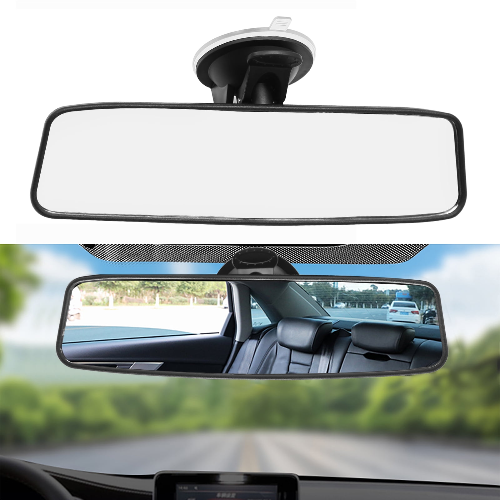 Anxingo Interior Rear View Mirror, Adjustable Wide Angle Blind Spot Mirror for Cars Trucks and SUVs (9.64 in x 2.6 in, White) 7k4cx