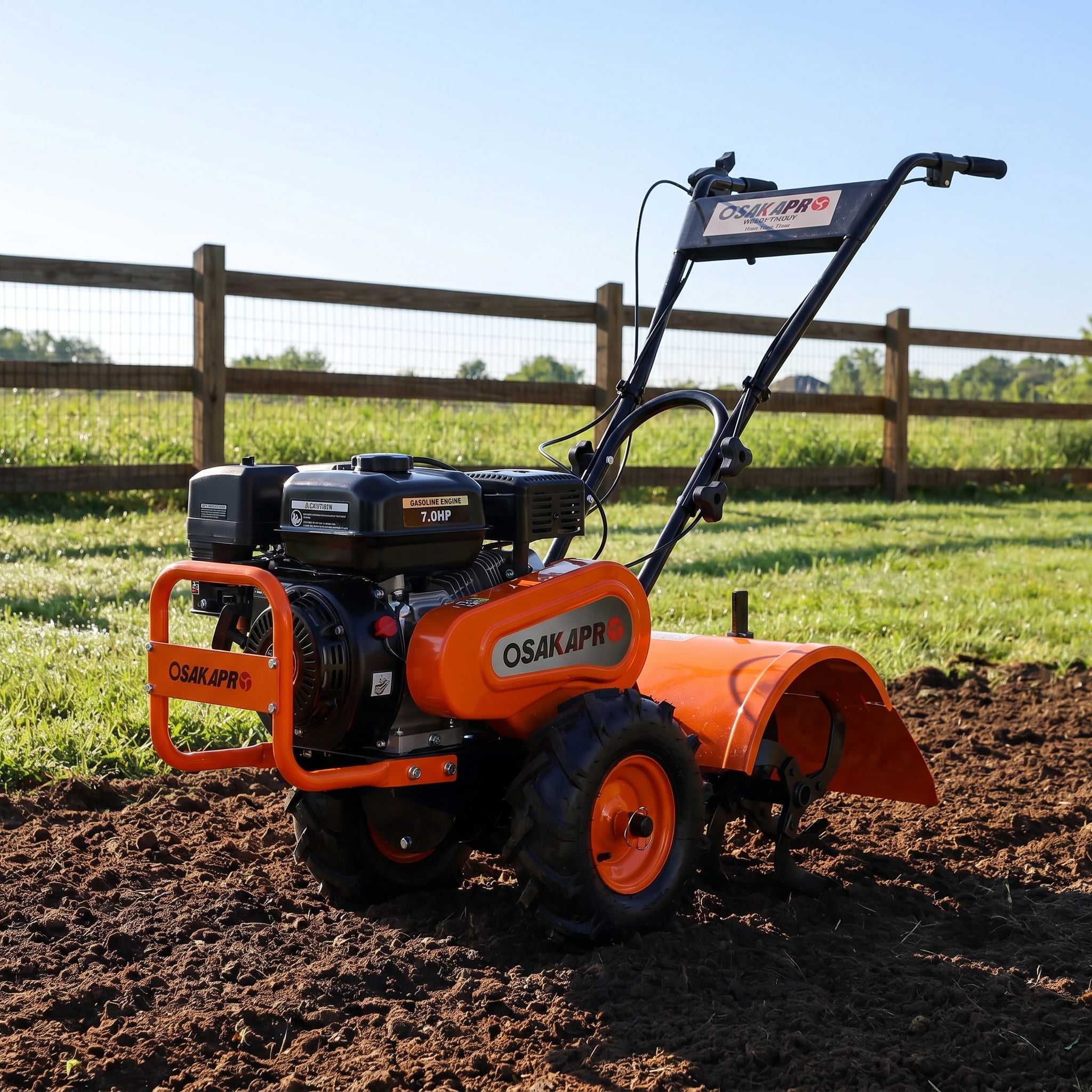 Lumhome Rear Tine Tiller, 7HP 212CC Gas Garden Cultivator, Heavy Duty Rototiller with 20 in Tilling Width (20 in x 8 in) bzmbc