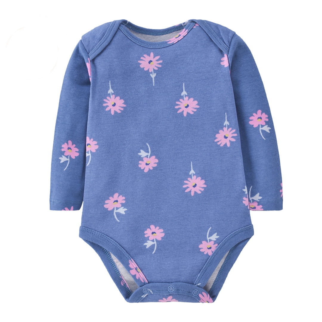 Bellafa Infant Girls Long Sleeve Organic Cotton Bodysuits (Floral Unicorn, 2-Pack) apdhh