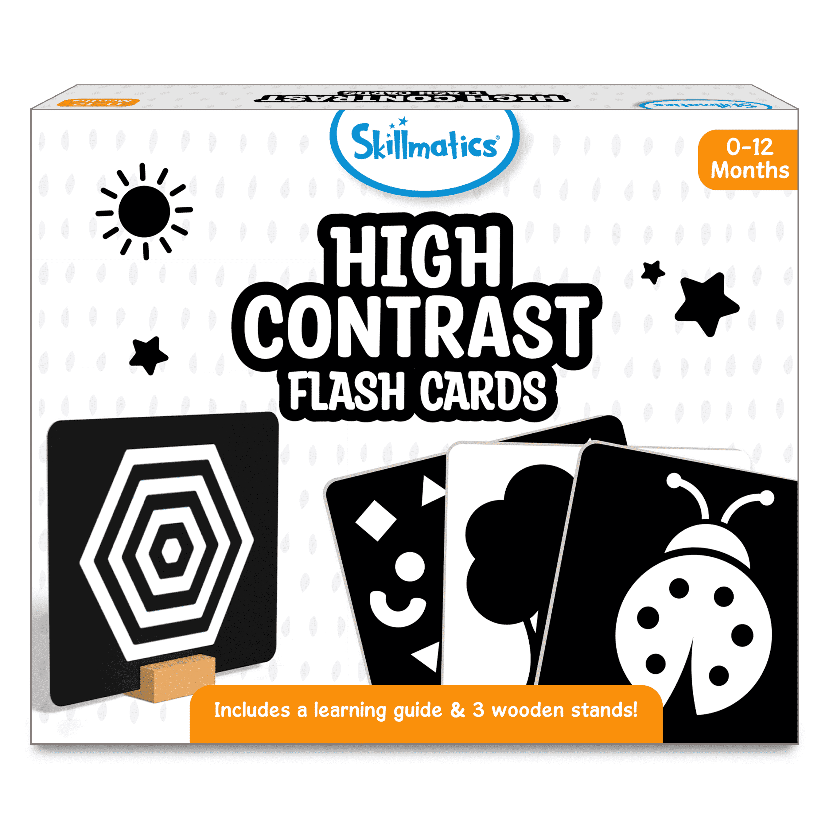 Skillmatics High Contrast Visual Stimulation Flash Cards for Infants (Black and White, 5.1 in x 5.9 in) k6v36