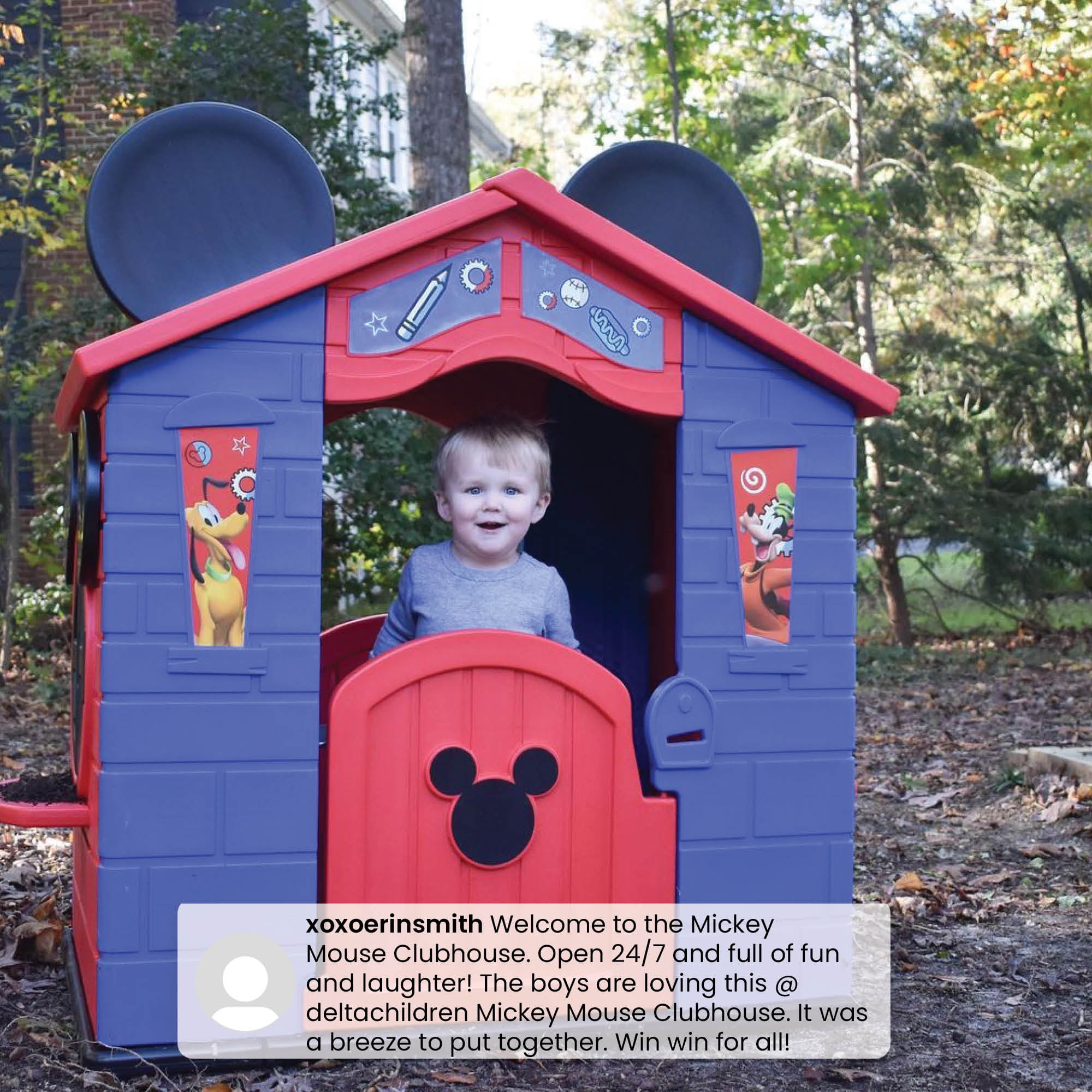Delta Children Disney Mickey Mouse Plastic Playhouse for Indoor and Outdoor Play (52.9 in x 35 in x 54 in) dif7d