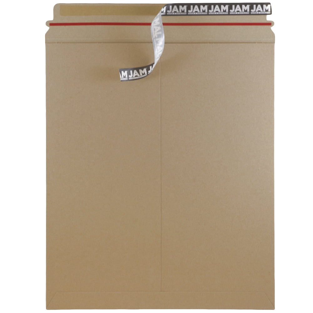 JAM Paper Photo Mailer Envelopes, Heavy-Duty Kraft Paper, Peel & Seal Closure (Brown, 12.75 in x 15 in, 6 Pack) 2pycp
