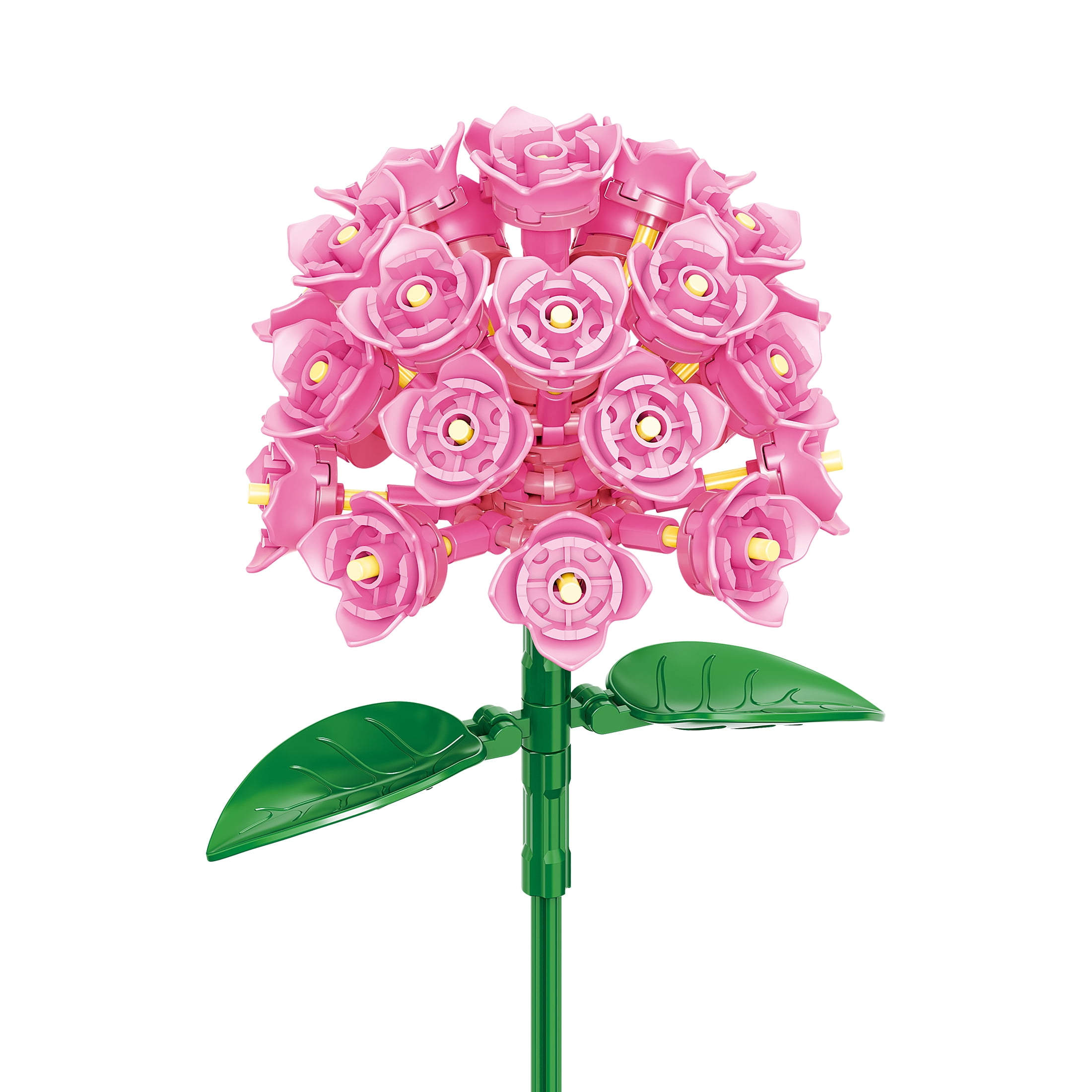 Brickcraft Pink Hydrangea Building Block Set (121-Piece Set) 94zga