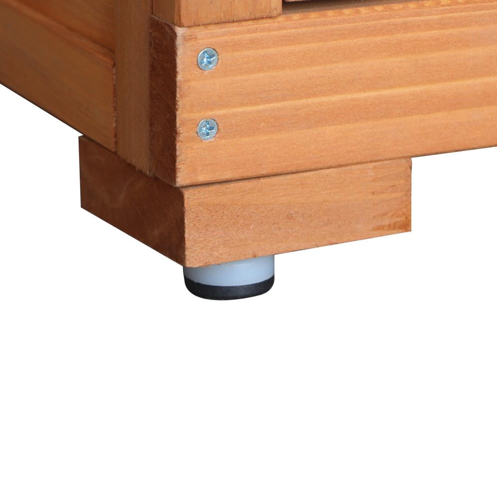Ktaxon 38 in Wooden Outdoor Storage Cabinet with Double Doors and Asphalt Roof (Brown) e62j8