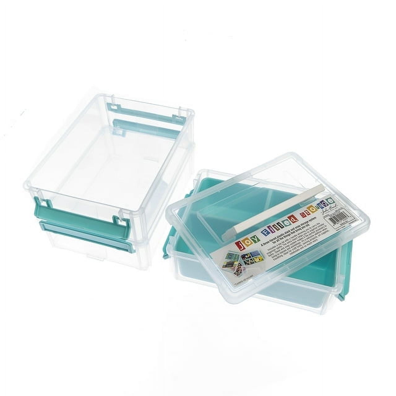 John Bead Stack and Snap Craft Storage Container (Clear, 3-Tier, 2.5 in H x 6 in W x 8 in L) r807g - Image 2