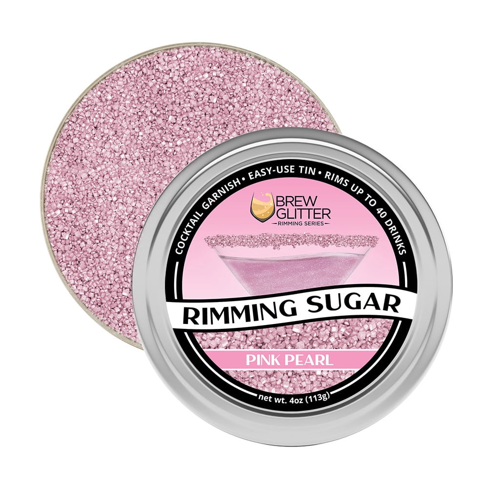 Brew Glitter Pink Pearl Cocktail Rimming Sugar for Drinks and Desserts (Pink, 4 oz) mtzba