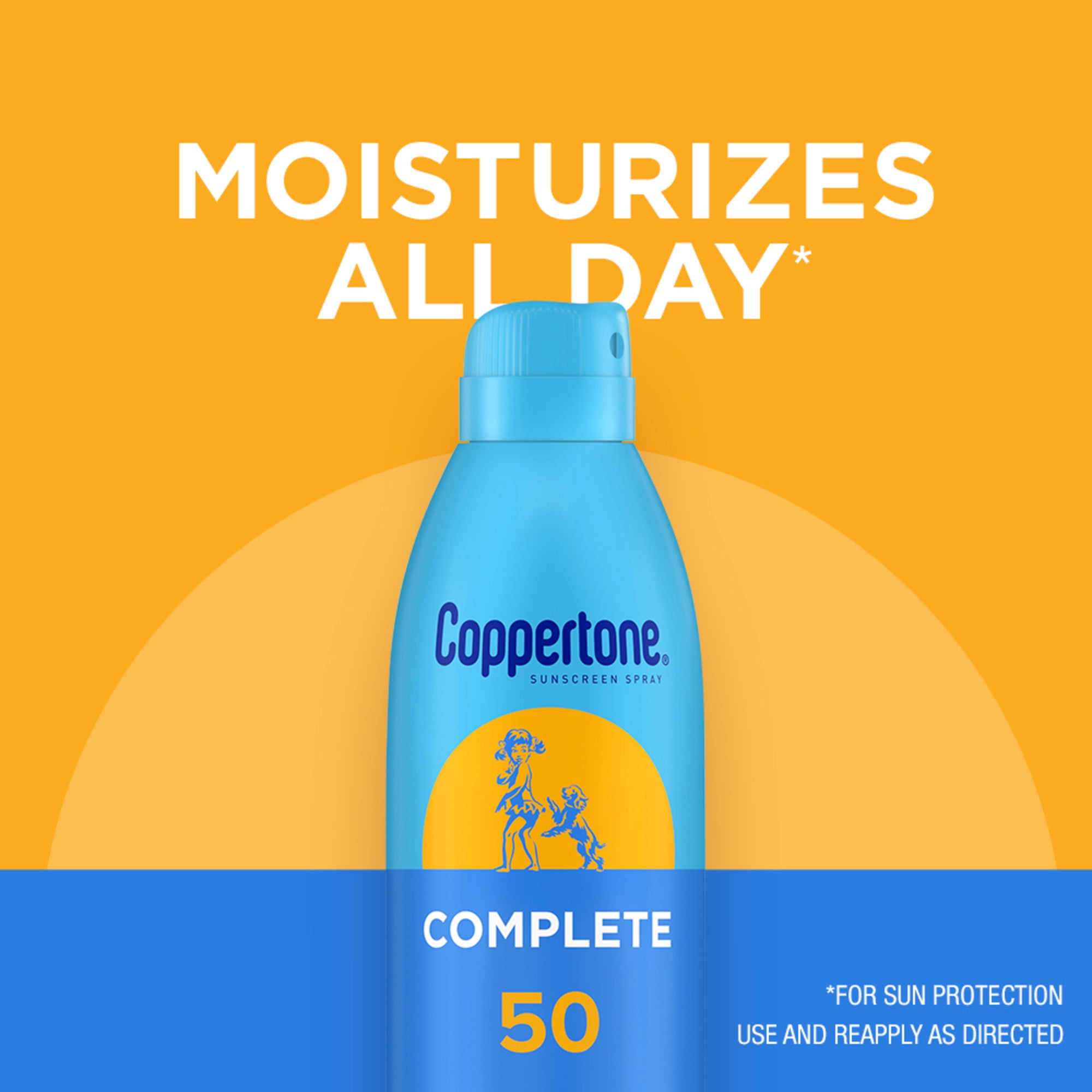 Coppertone Complete Sunscreen Spray, Broad Spectrum SPF 50 Sun Protection (5.5 oz) hfioz