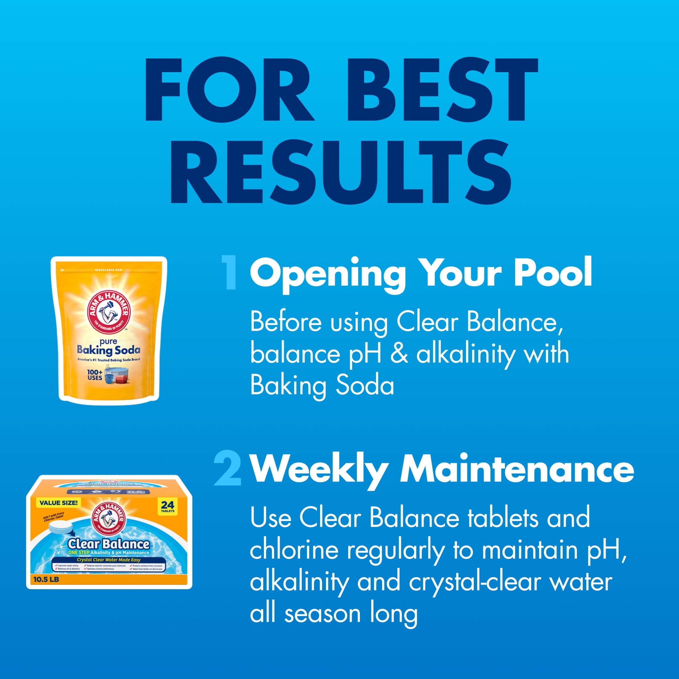 ARM & HAMMER Clear Balance Swimming Pool Alkalinity & pH Maintenance Tablets (White, 16 Count) 250is