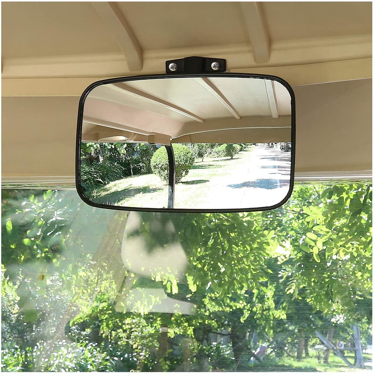 10L0L Golf Cart Rear View Mirror, Panoramic Interior Mirror for EZGO Club Car Yamaha (Black, 9 in x 5.5 in) 7ayur