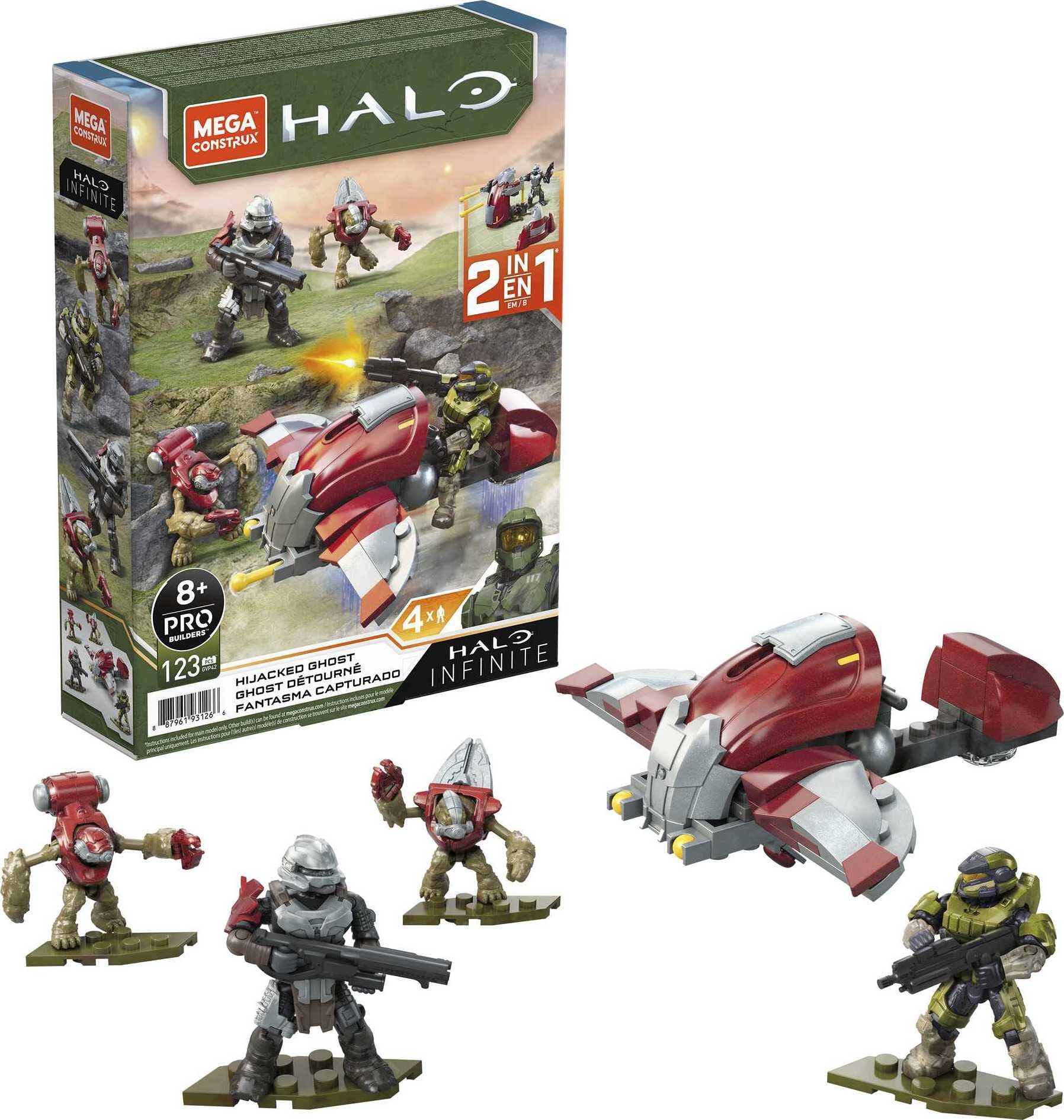 MEGA Halo Infinite Hijacked Ghost 2-in-1 Building Set (123 Pieces) lje0u