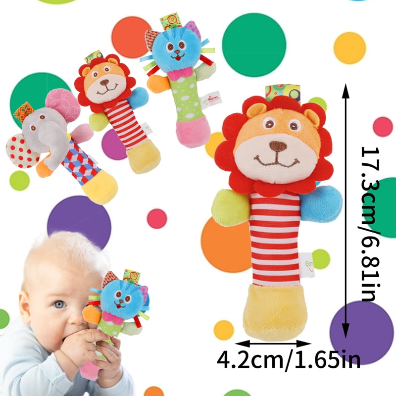 Kaboer Plush Animal Sensory Rattle Toy Set (3 Pack) h5g8u