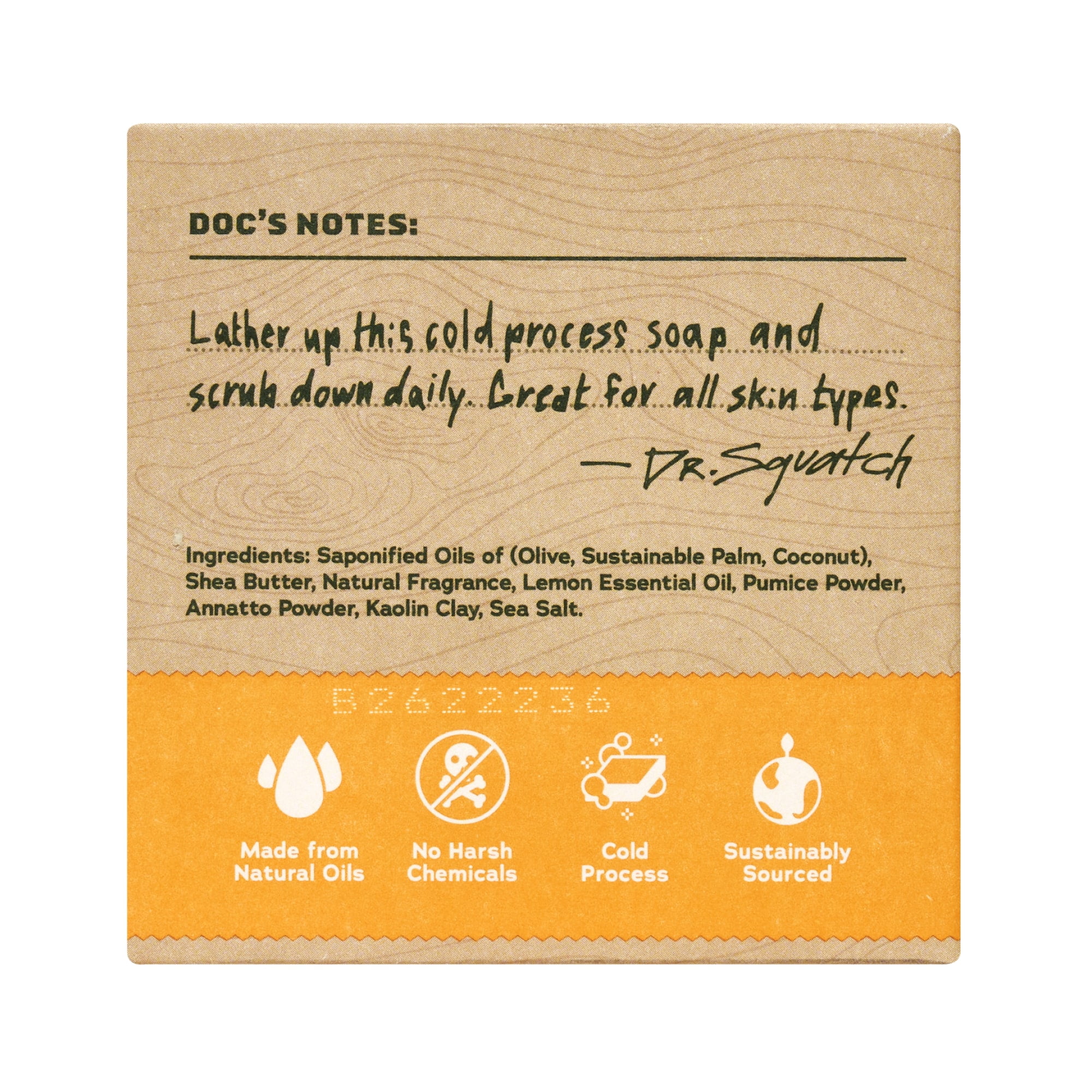 Dr. Squatch Men's Natural Bar Soap, Exfoliating Citrus Body Wash, Summer Citrus (5 oz) p6s8p
