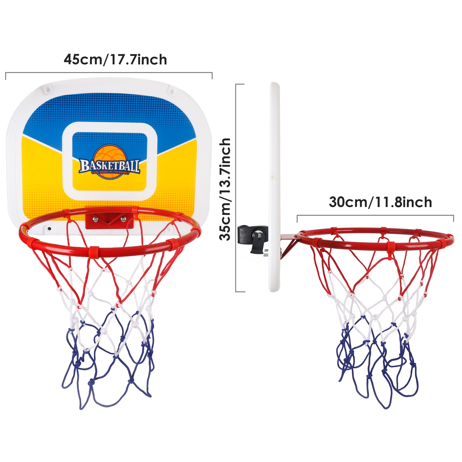 Synoratory Trampoline Basketball Hoop Set with Mini Ball and Pump (Red, 9 in) ynez0