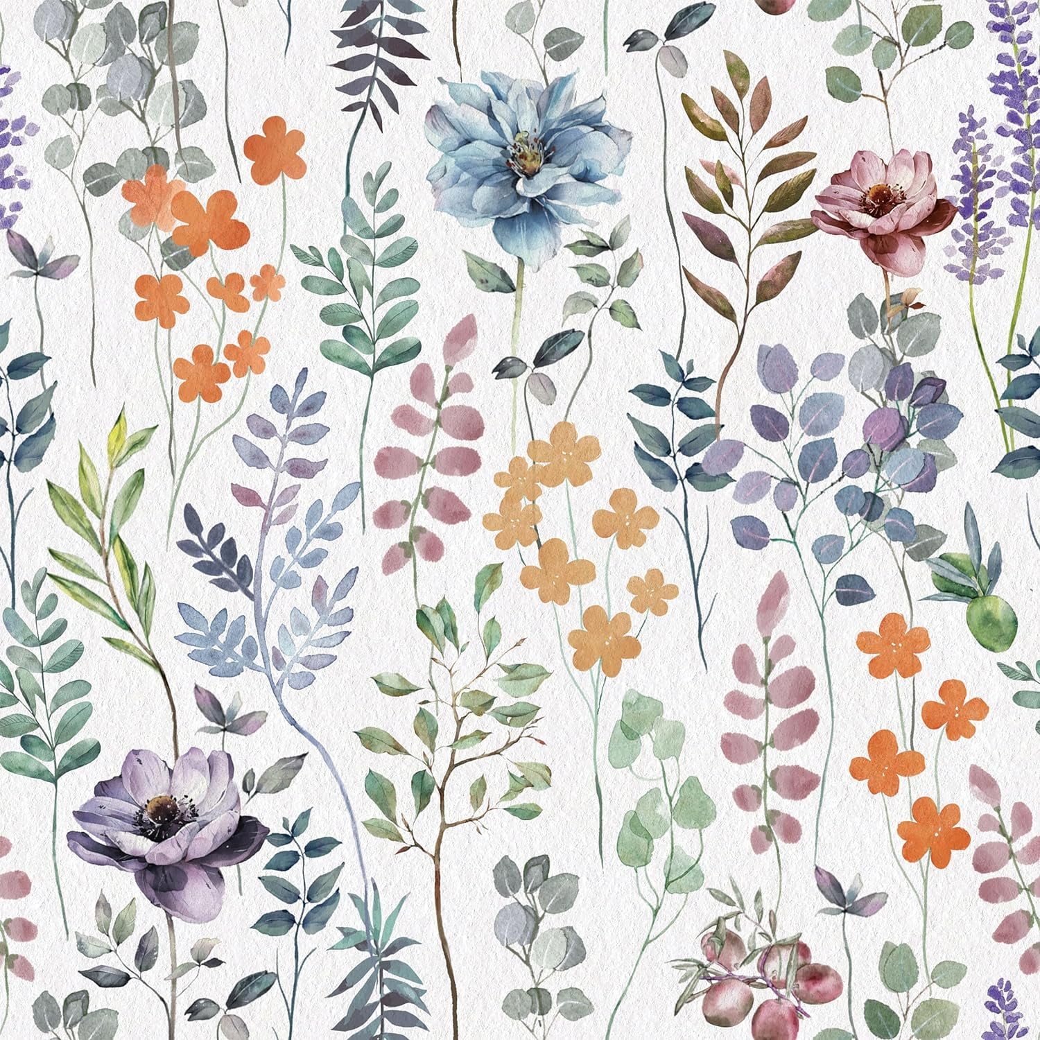UMIGGEE Floral Peel and Stick Wallpaper, Self-Adhesive Decorative Contact Paper for Home Decor (White, 17.7 in x 393 in) hcdui