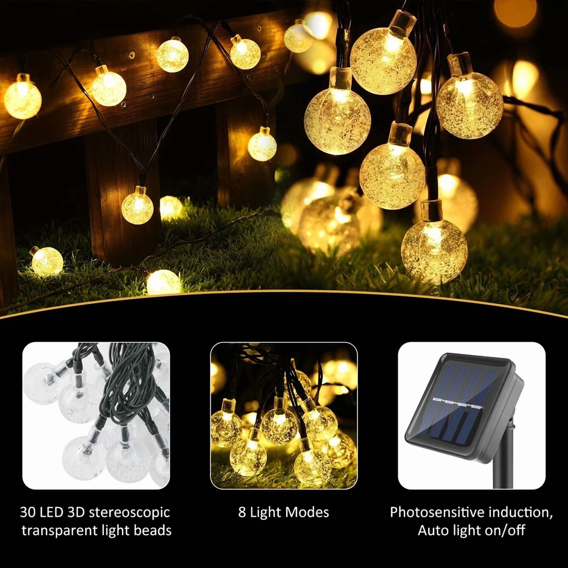 PURELY LED Solar String Lights for Outdoor Garden Wedding Party Decor (Warm White, 20 ft) n5owa