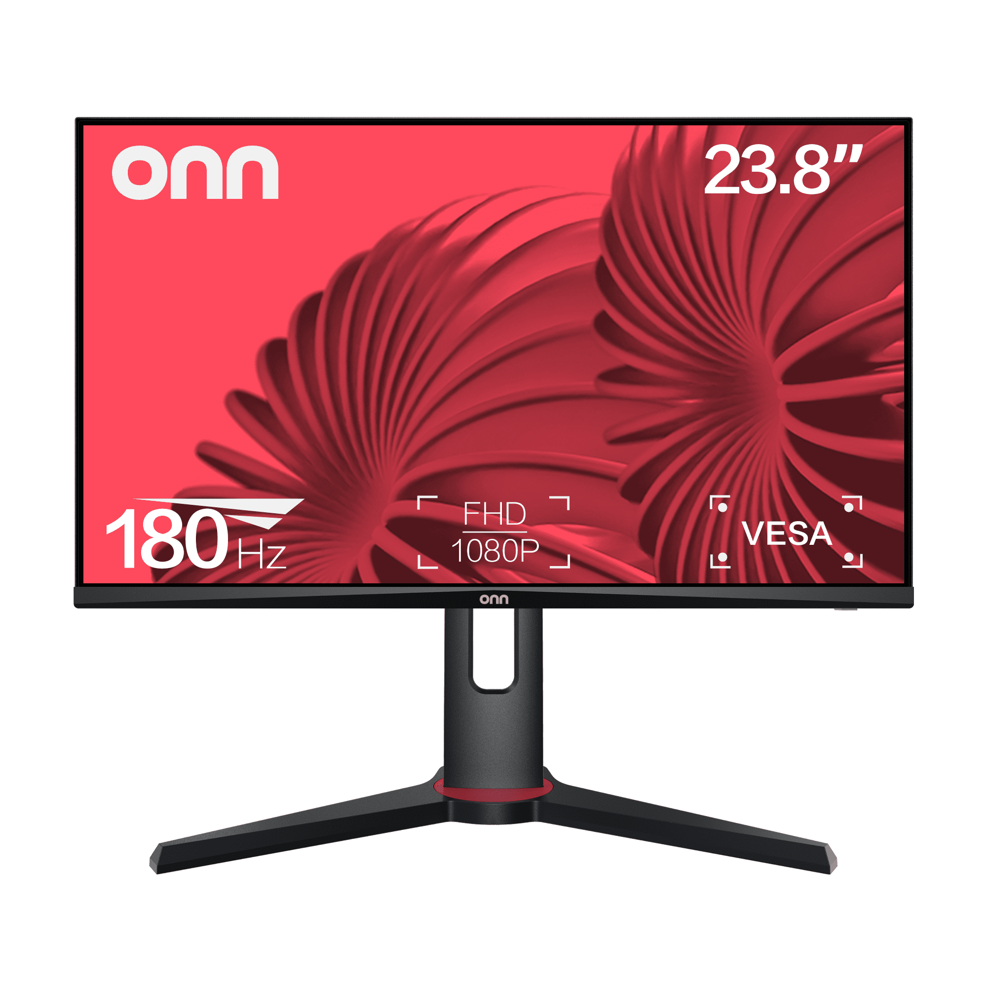 onn 24-inch FHD Gaming Monitor, 180Hz Refresh Rate, 1ms Response Time, FreeSync, Adjustable Stand (Black, 24 in) ug7xg