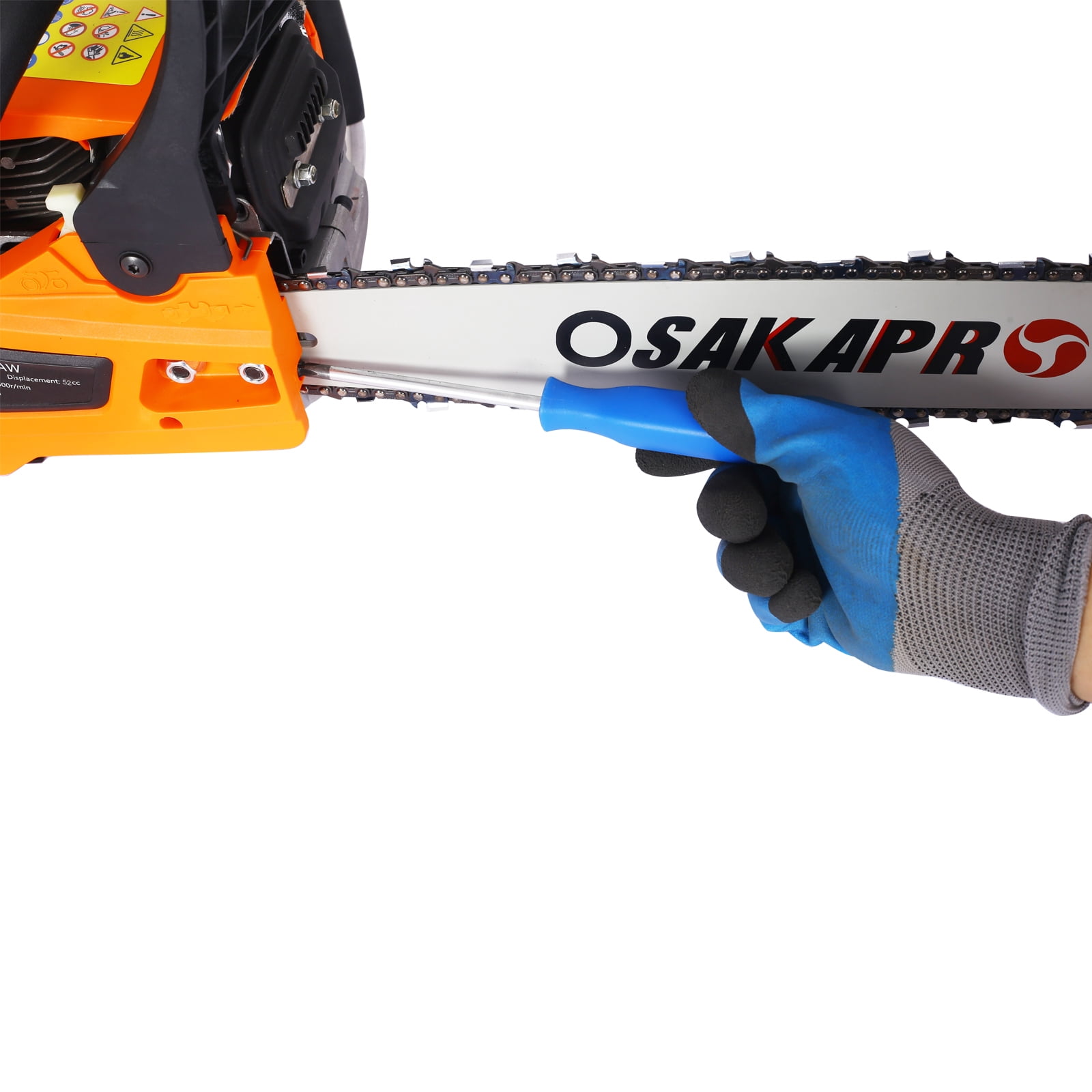 Seizeen Gas Chainsaw, 52cc 2.6HP Gasoline Powered Tree Pruning Saw with 20 in Bar (Orange, 20 in) 29wqt