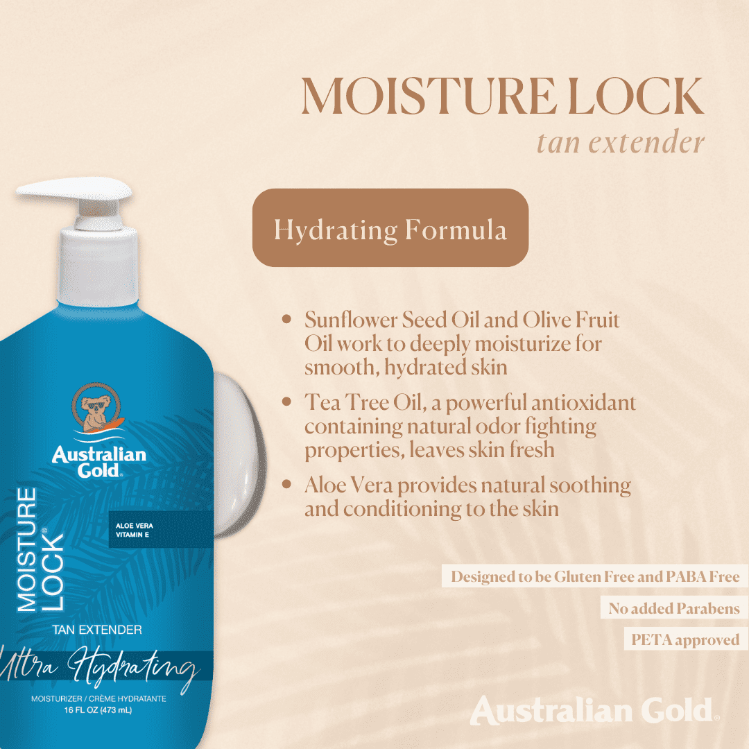 Australian Gold Moisture Lock Hydrating Tan Extender with Tea Tree Oil and Aloe Vera (Gold, 16 fl oz) vvvn2