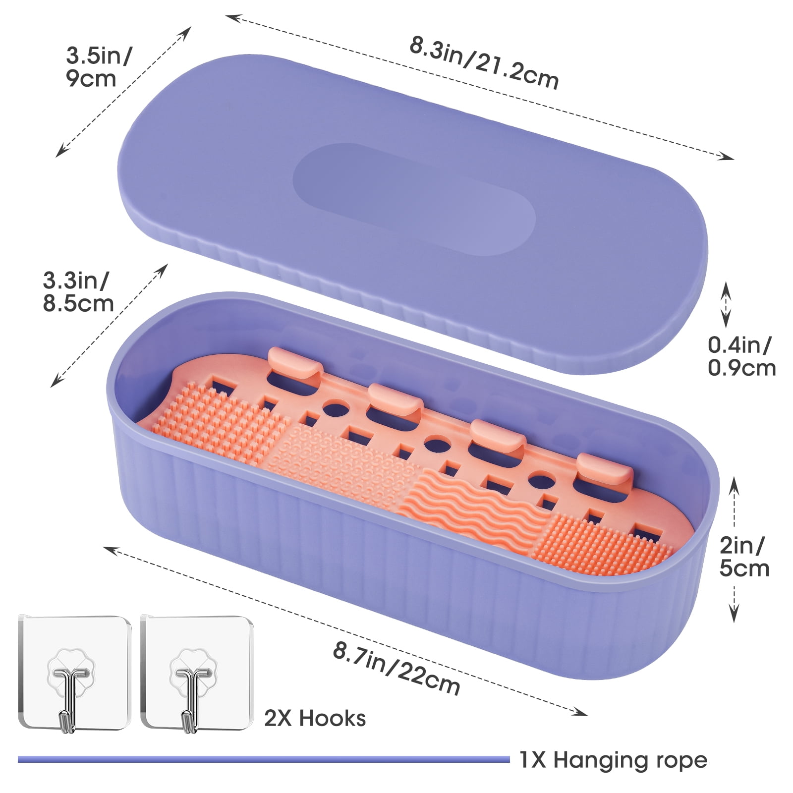 NiHome Portable Makeup Brush Cleaning Organizer and Drying Case (Clear, 8.6 in x 3.5 in x 2.2 in) w9ds4