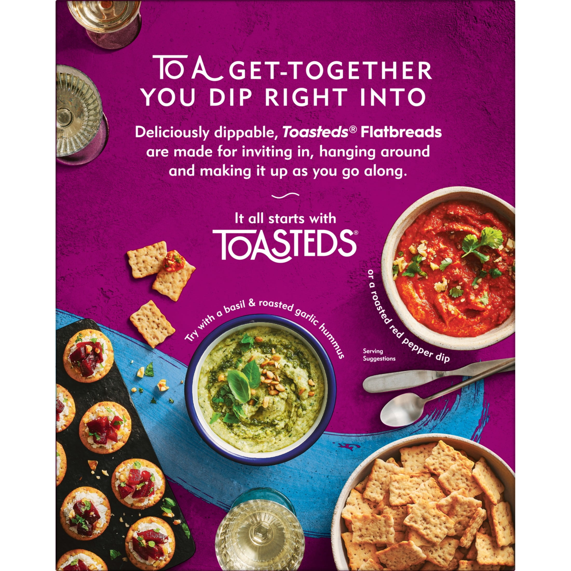 Toasteds Flatbreads Sea Salt and Olive Oil Crackers, Crispy Party Snacks (8.7 oz) gxxqq
