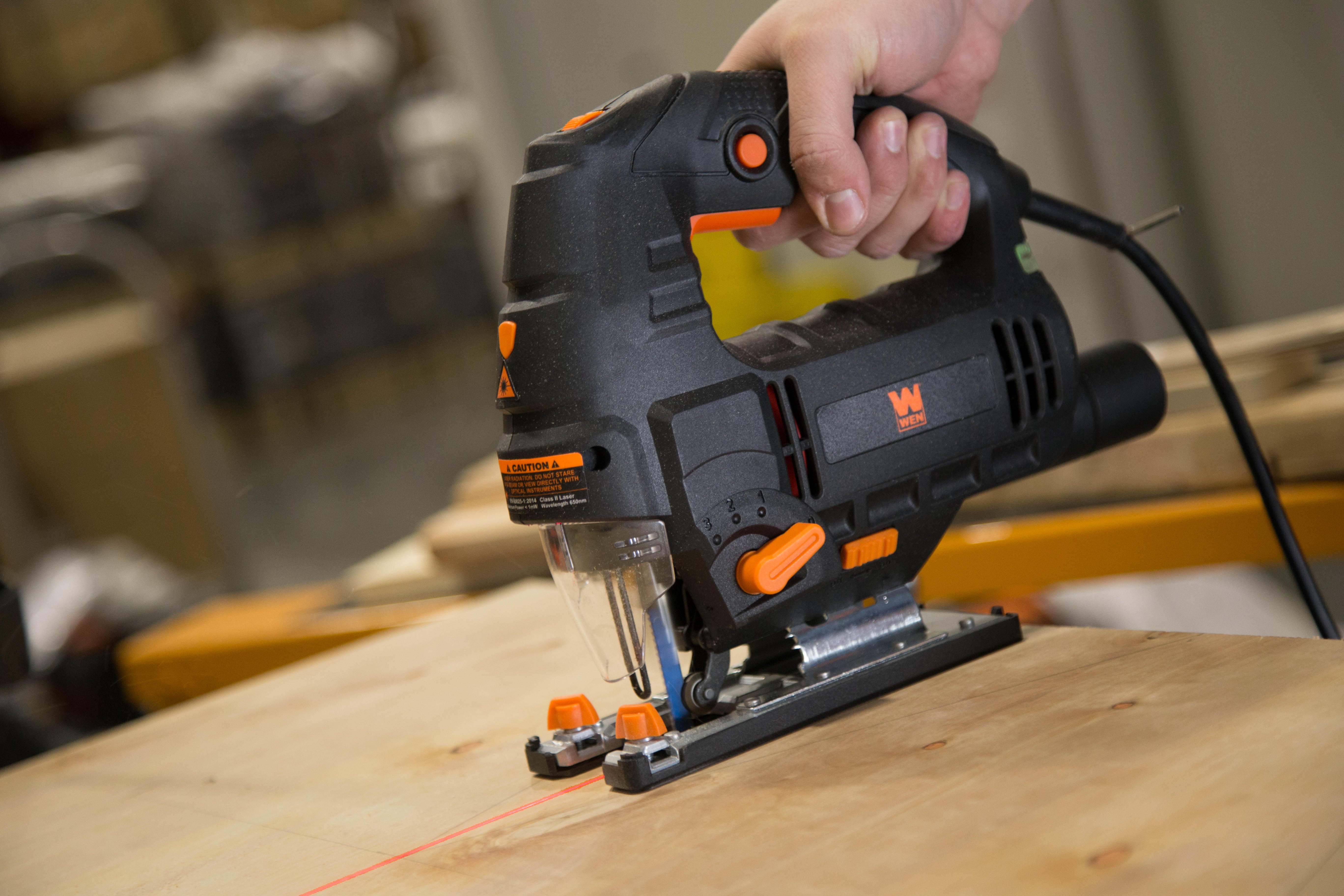WEN 6.6-Amp Variable Speed Orbital Jig Saw with Laser and LED Light (Black, 1 Unit) 2qfk0