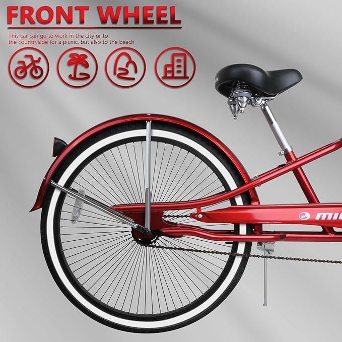 Micargi Stretch Cruiser Bicycle (Blue, 26 in) p64k4