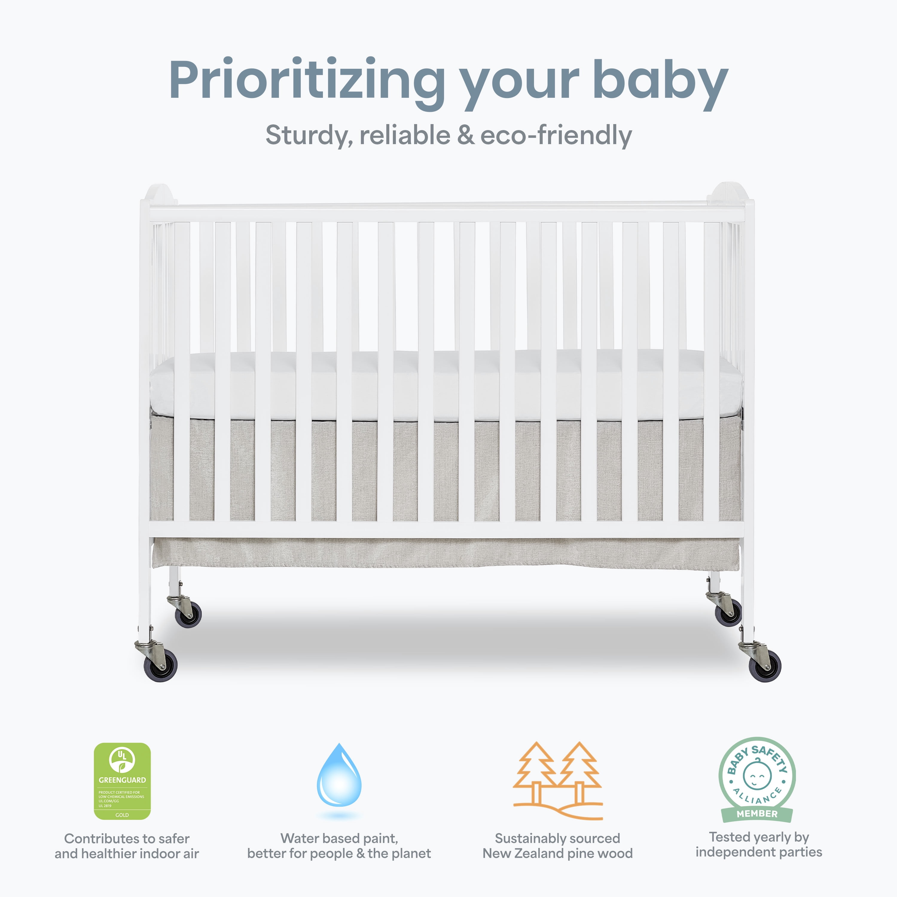 Dream On Me Folding Full Size Convenience Crib (White, 53 in x 31 in x 46 in) gzjba