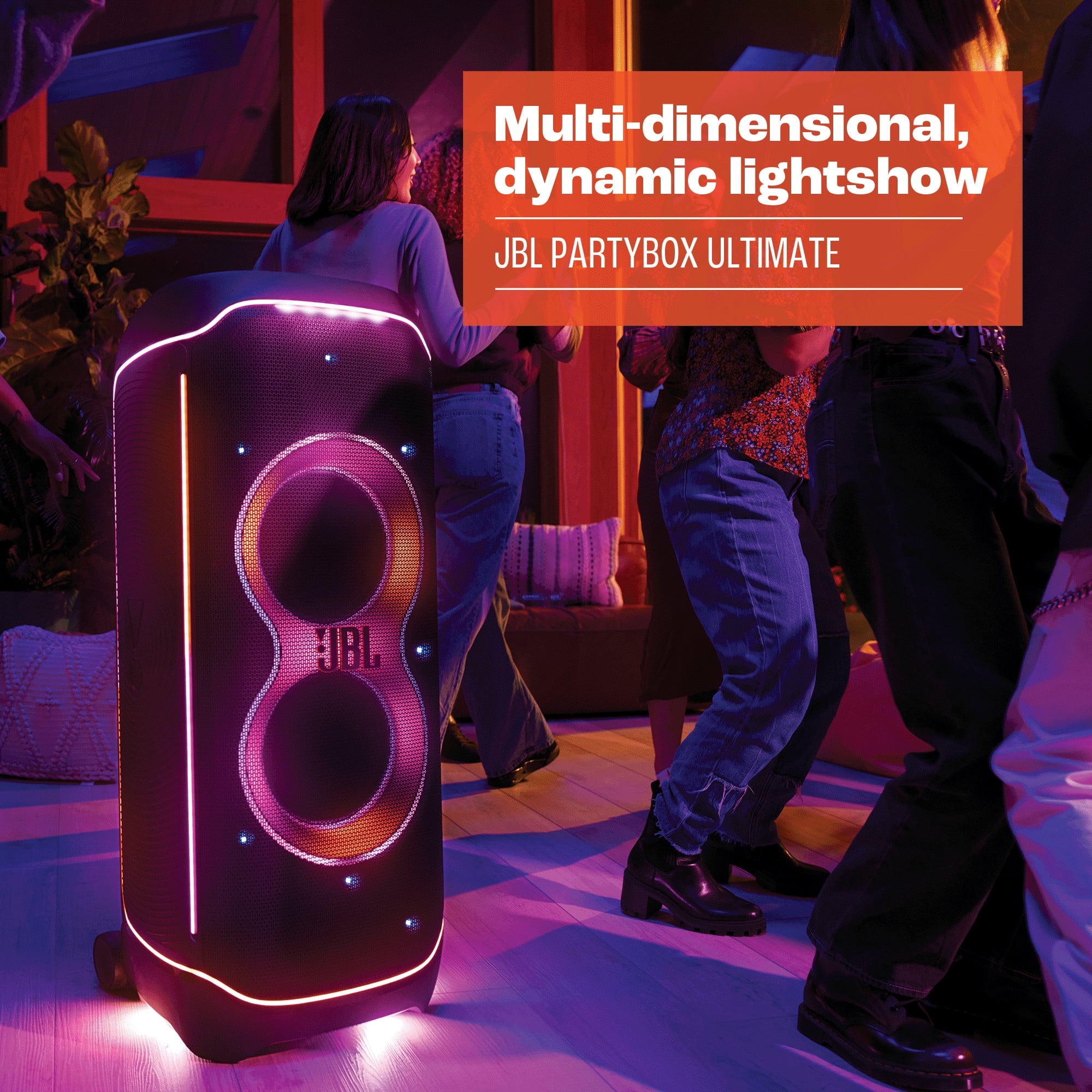 JBL PartyBox Ultimate High-Power Wireless Party Speaker with Dynamic Lightshow and Splashproof Design (Black) ny8wo