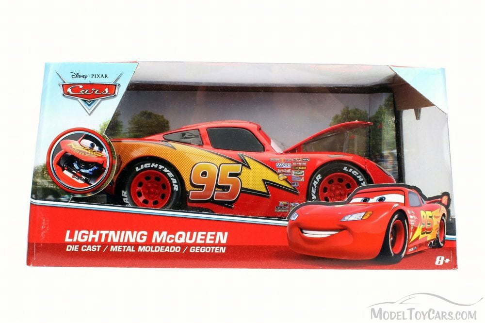Disney Pixar Cars Lightning McQueen Diecast Model Toy Car (Red, 1/24 Scale) 86zou