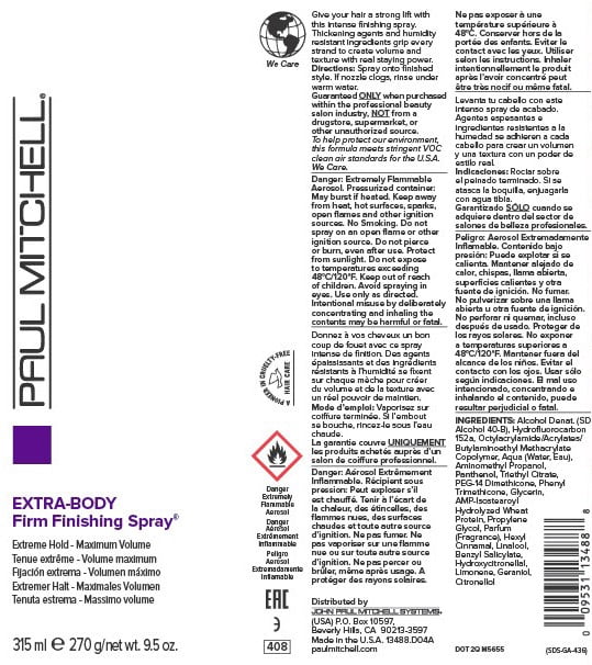 Paul Mitchell Extra-Body Firm Finishing Spray, Volumizing Hair Spray for Maximum Hold and Texture (9.5 oz) 3f4z5