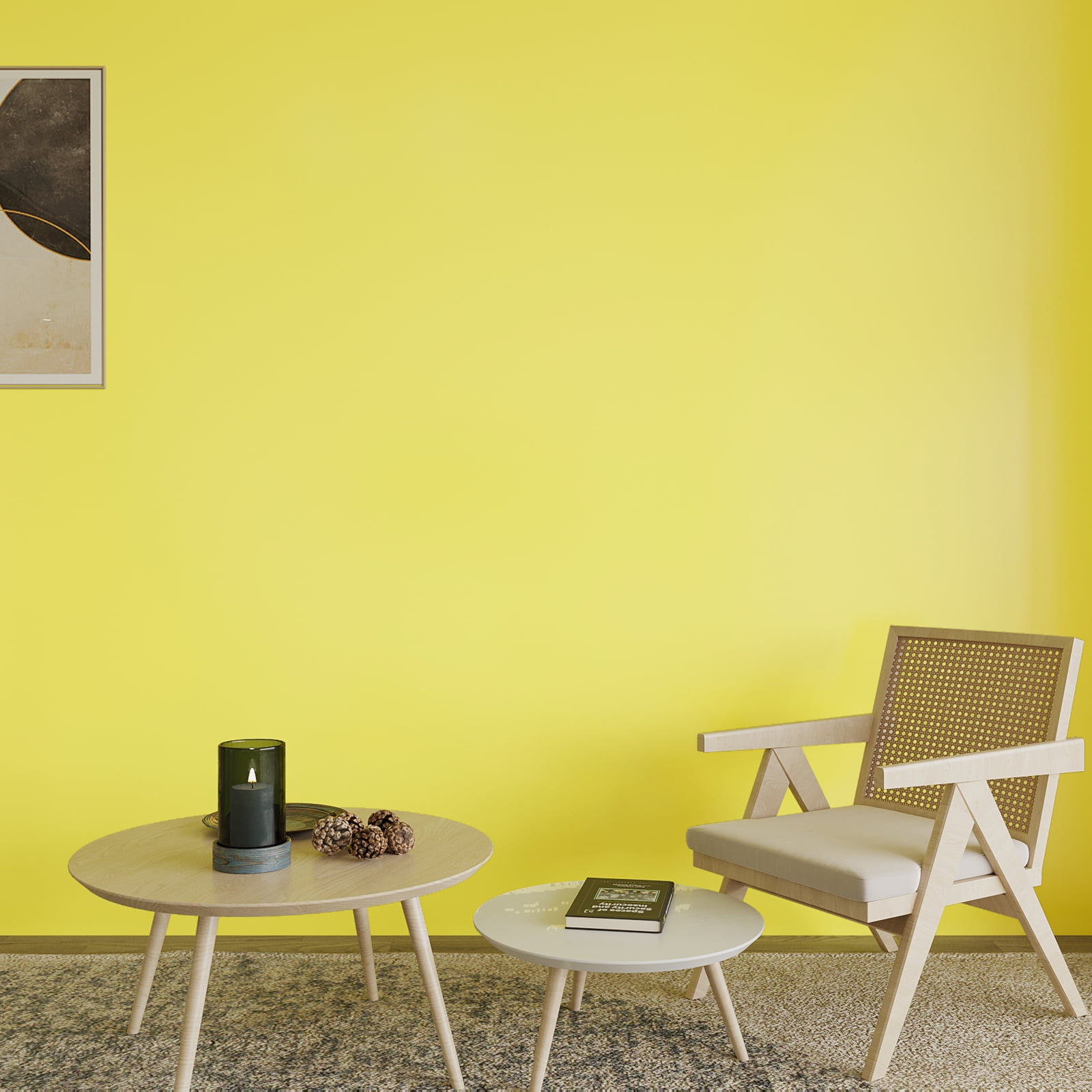 VEELIKE Solid Yellow Contact Paper Peel and Stick Wallpaper for Furniture and Walls (Yellow, 15.7 in x 118 in) 8ehhv