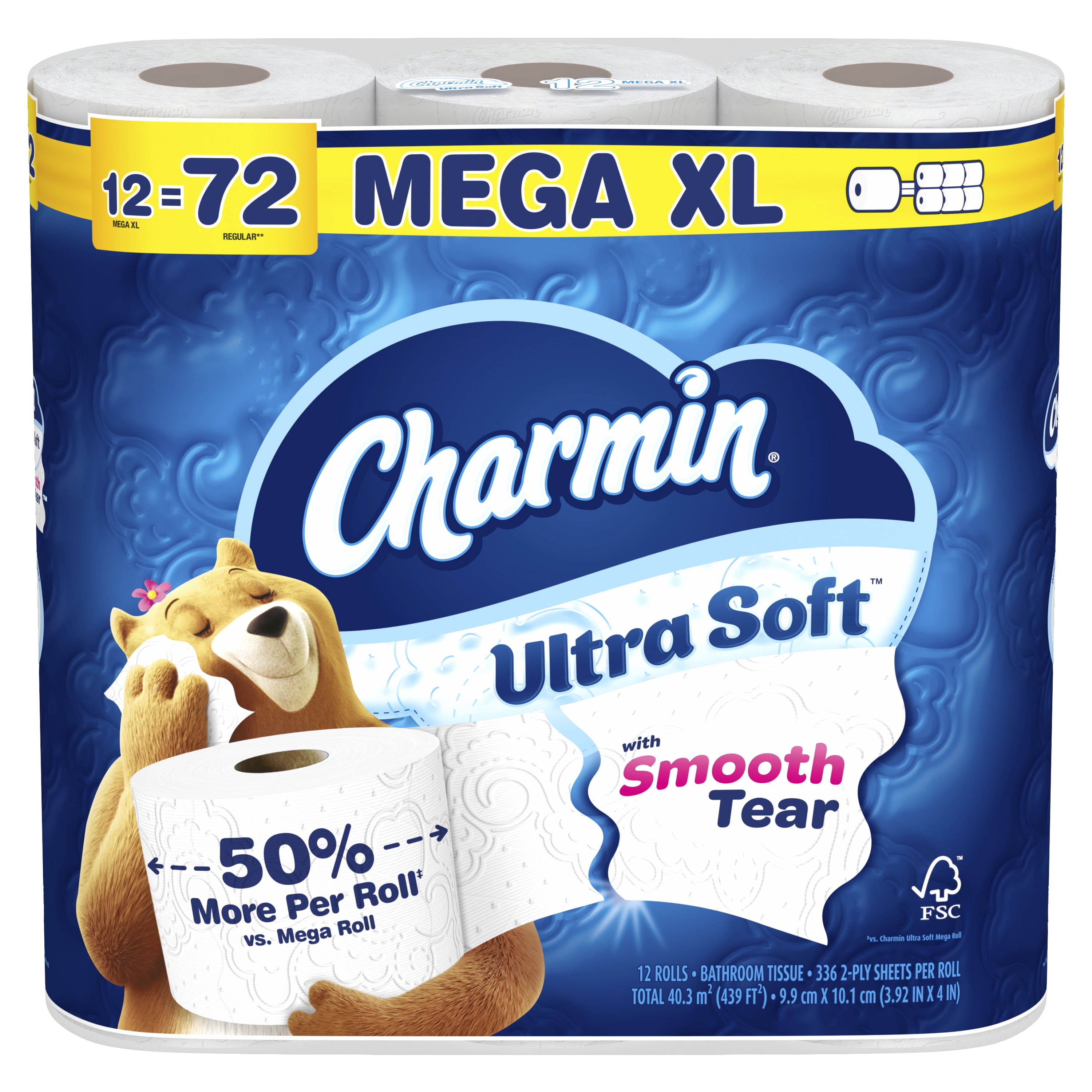 Charmin Ultra Soft Toilet Paper (12 Mega XL Rolls, 336 Sheets Per Roll) mzvmw