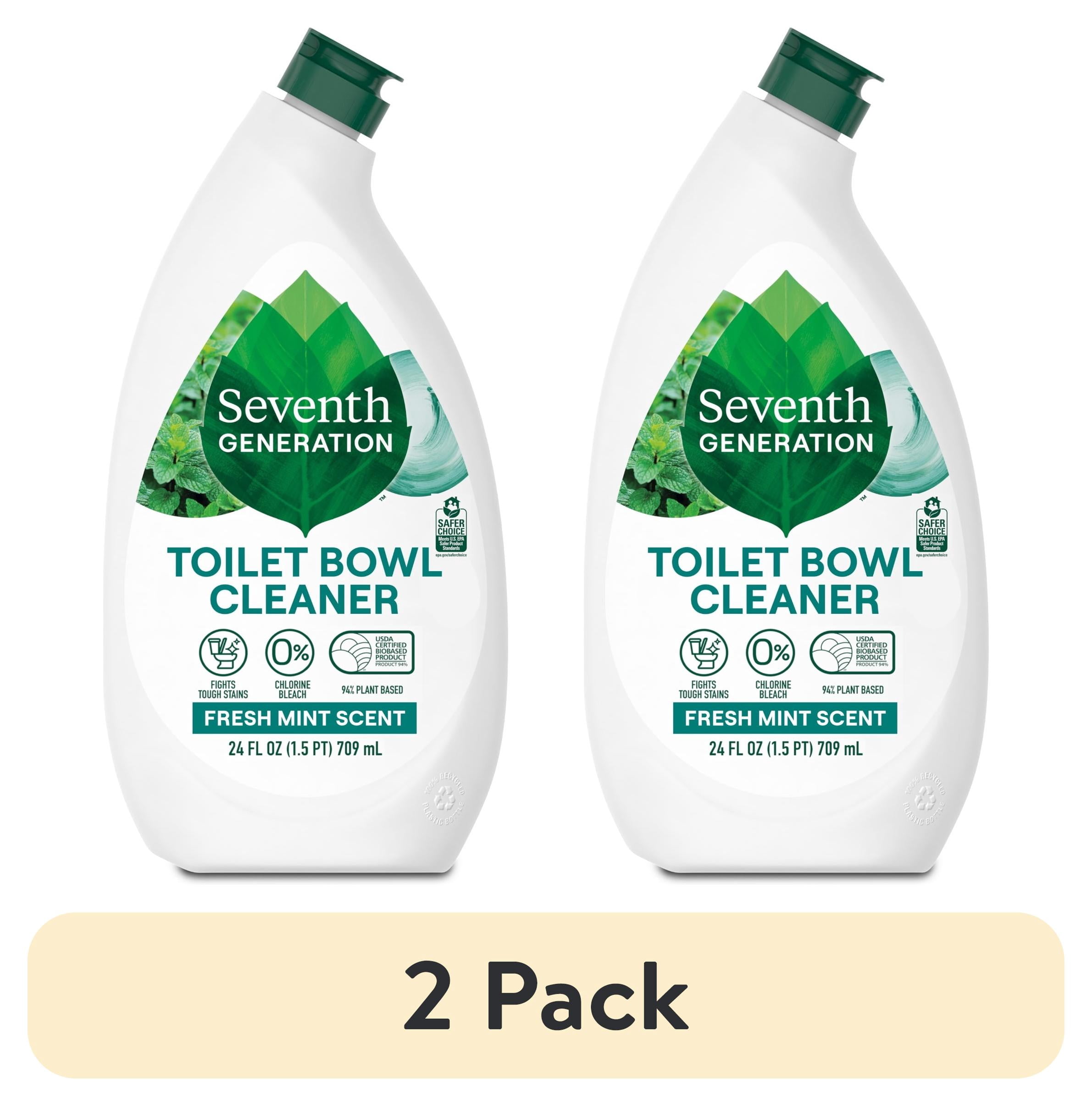 Seventh Generation Toilet Bowl Cleaner, Plant-Based Stain Remover, Fresh Mint (2 Pack, 24 fl oz) snh83