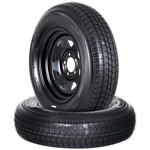 GARVEE ST205/75D15 Trailer Tires and 15 in Rims (2-Pack, 5 Lug on 4.5 in Bolt Pattern, 6PR Load Range C) c9zym
