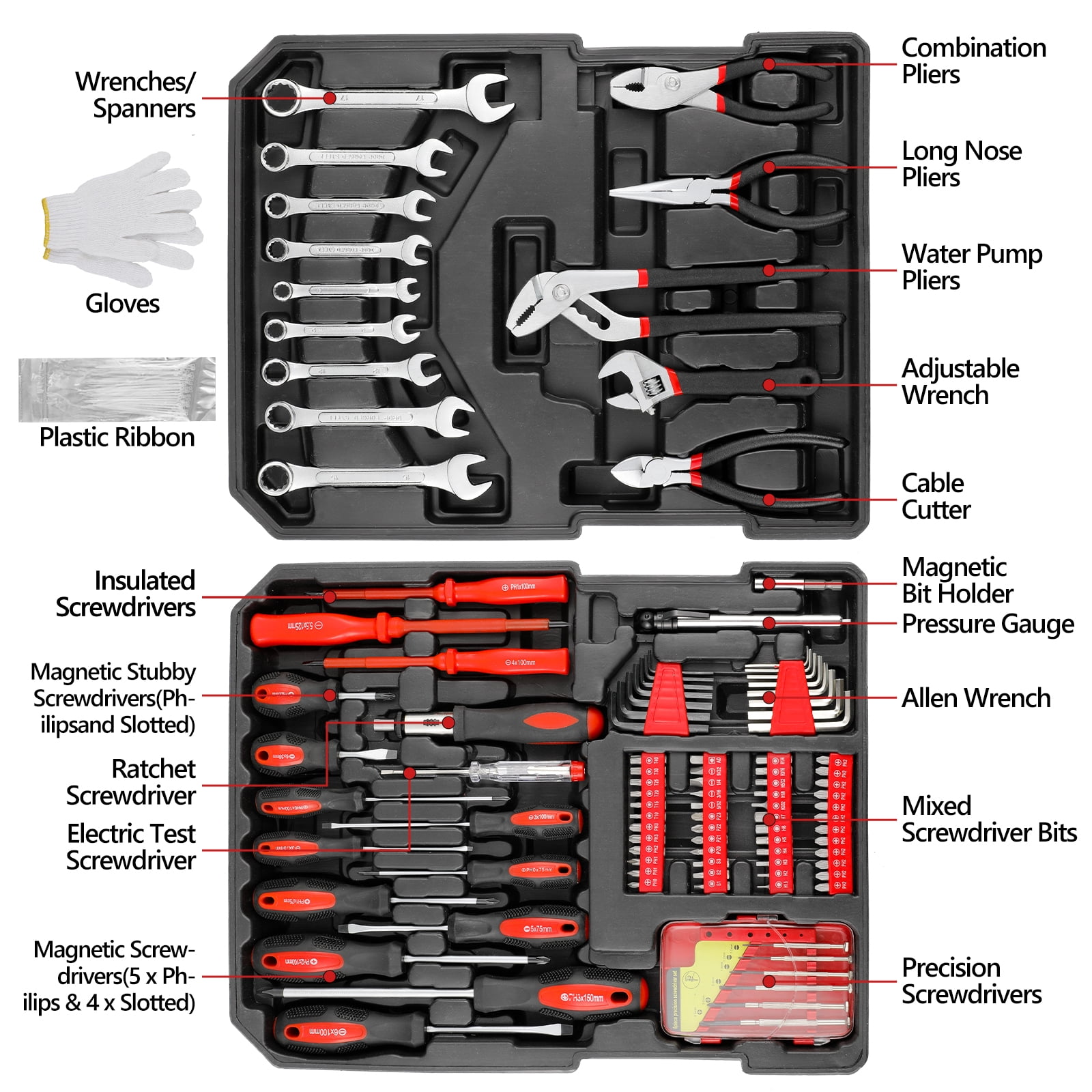 TLGREEN 799-Piece Mechanic Tool Set with Rolling Trolley Case (Professional Household & Automotive Repair Kit, 19.7 in x 14.6 in x 7.1 in) 9j3o9