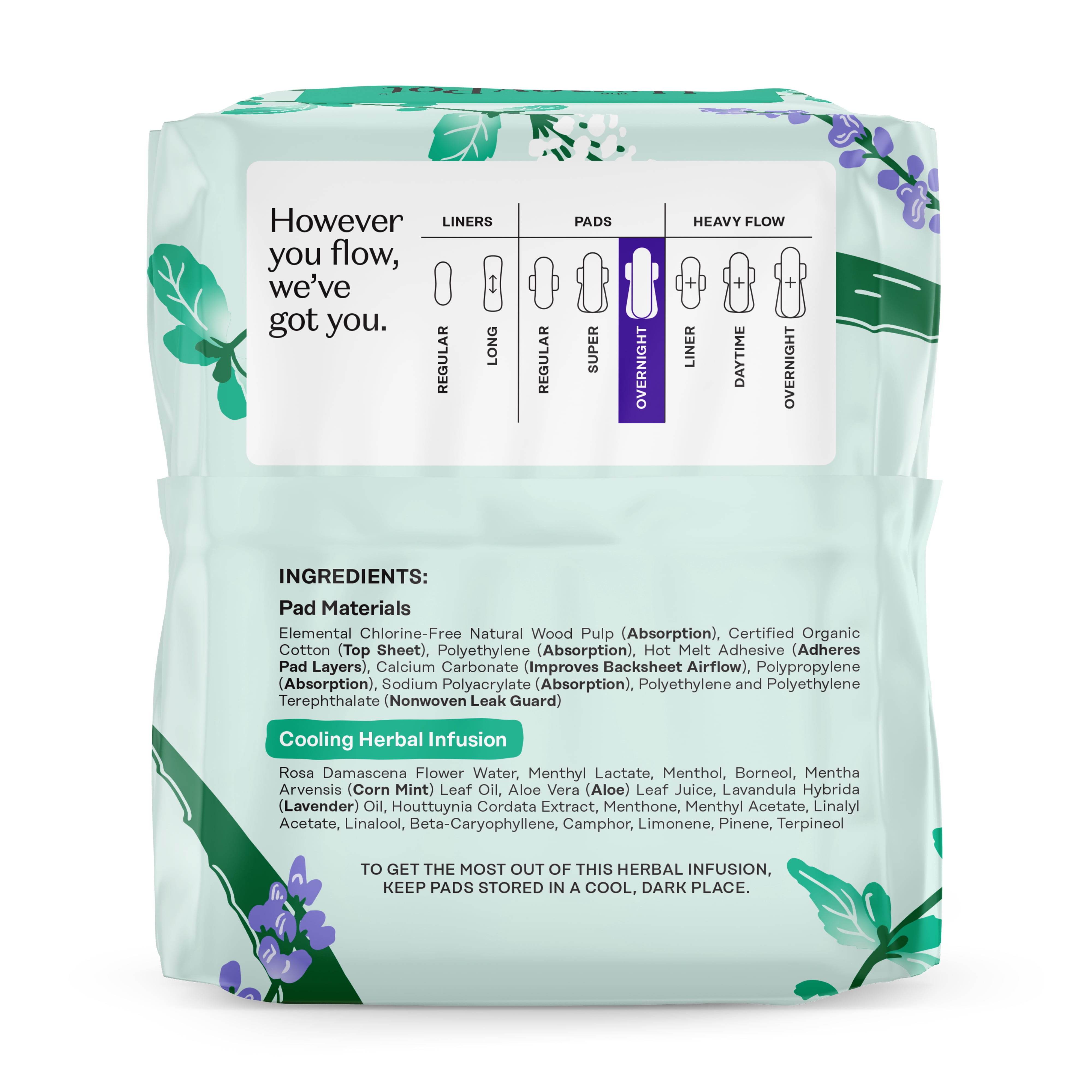 Honey Pot Organic Cotton Cover Herbal Infused Overnight Pads with Wings (12 Count) a0wwu
